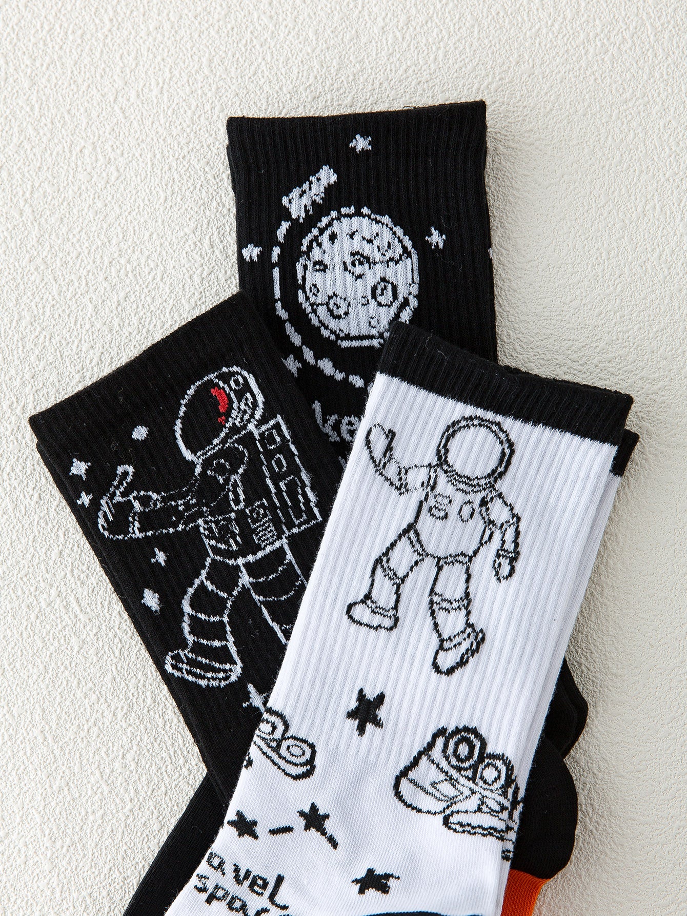 3pairs Astronaut Pattern Socks