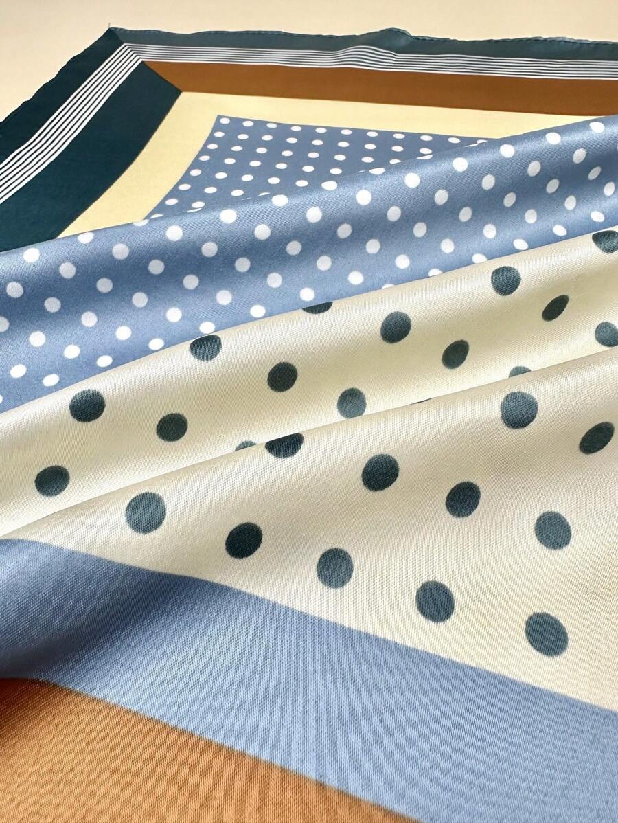 Women Vintage Dots Print Square Head Band