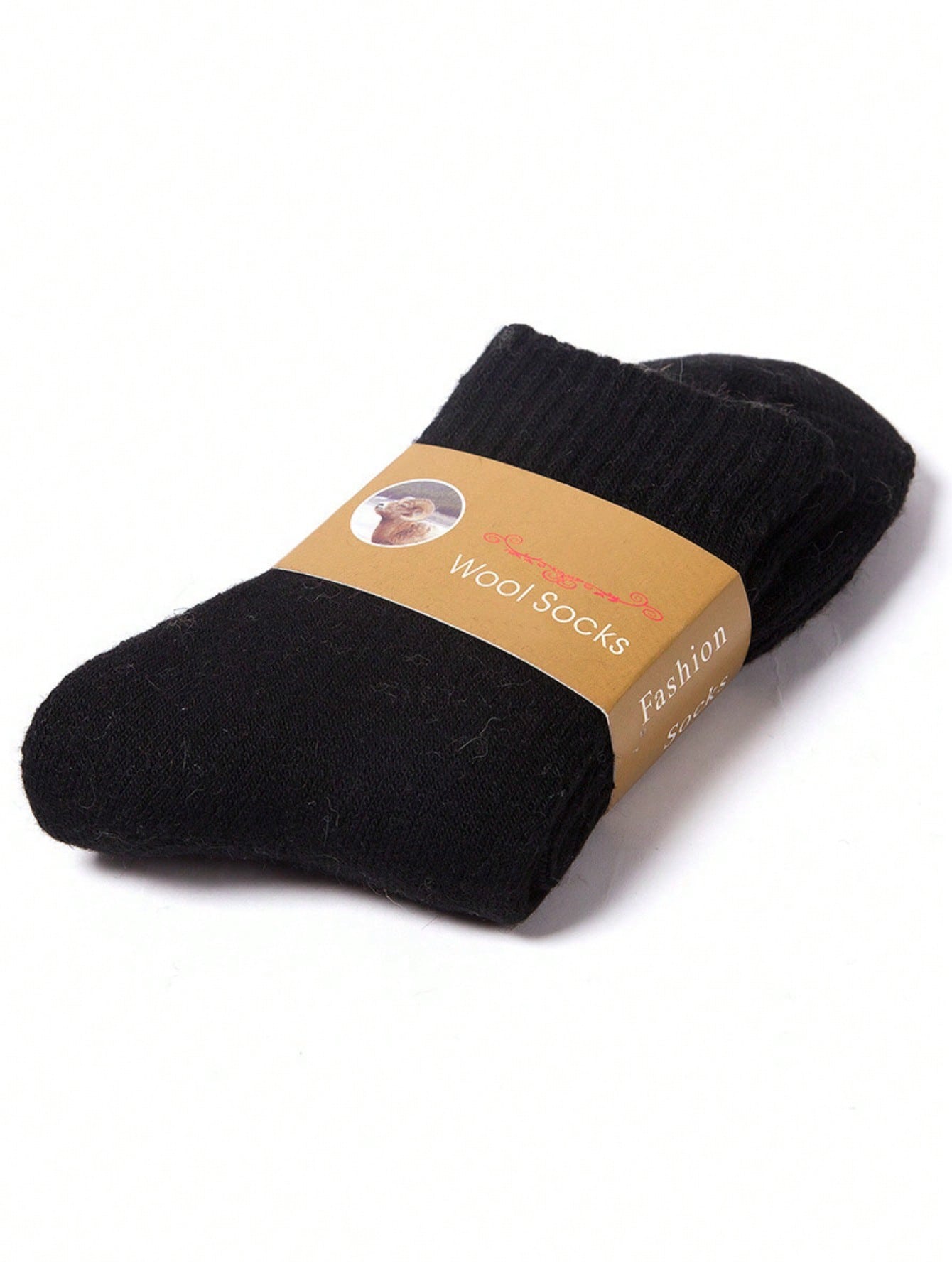 Black Wool Winter Sock