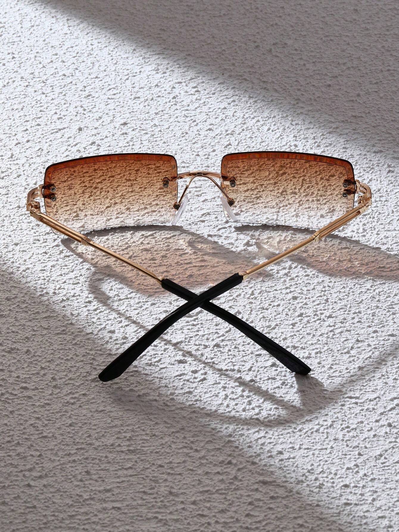 Men's Luxurious Rimless Rectangle Sunglasses