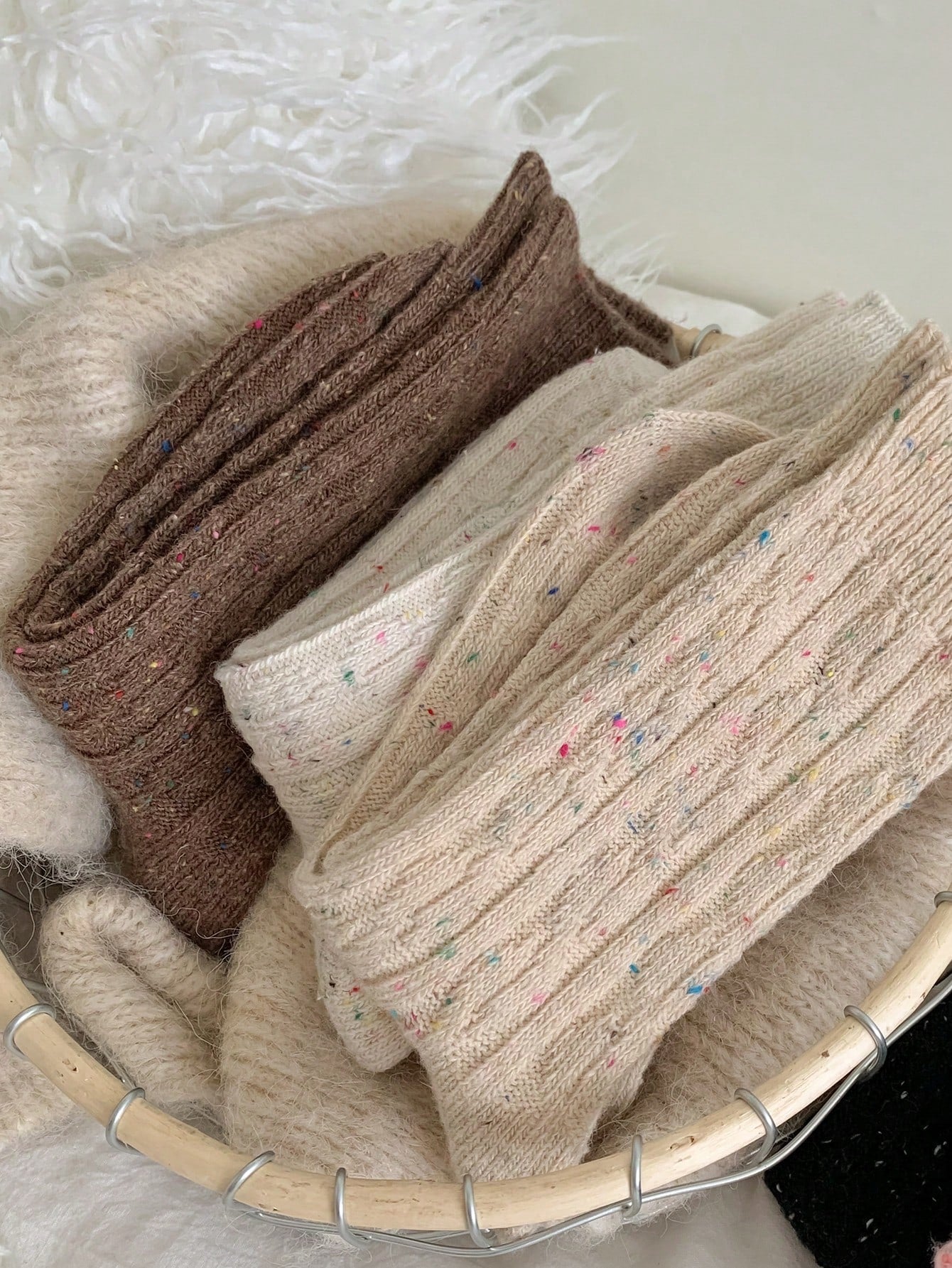 Cozy Knit Speckled Wool Socks - Soft & Warm Winter Essentials
