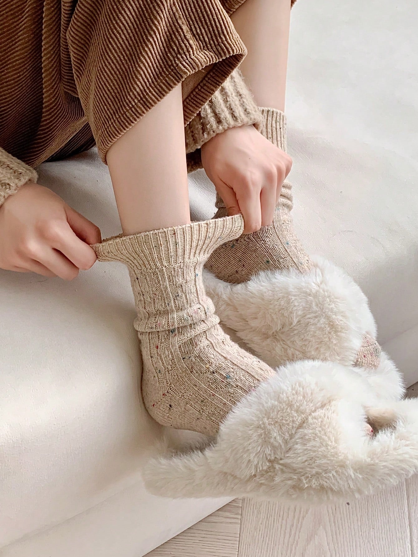 Cozy Knit Speckled Wool Socks - Soft & Warm Winter Essentials