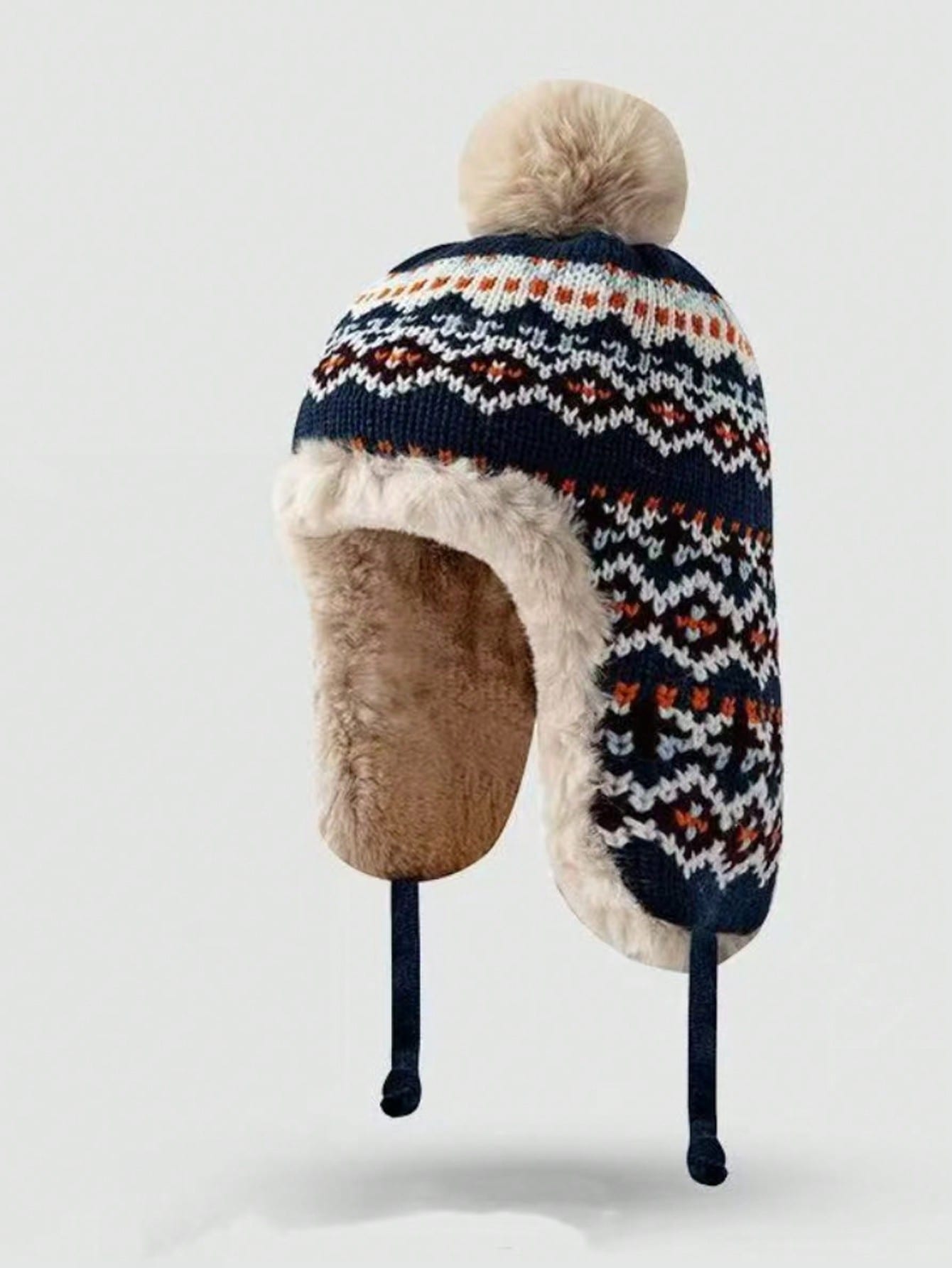Dark Blue Winter Trapper Hat