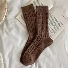 Cozy Knit Speckled Wool Socks - Soft & Warm Winter Essentials