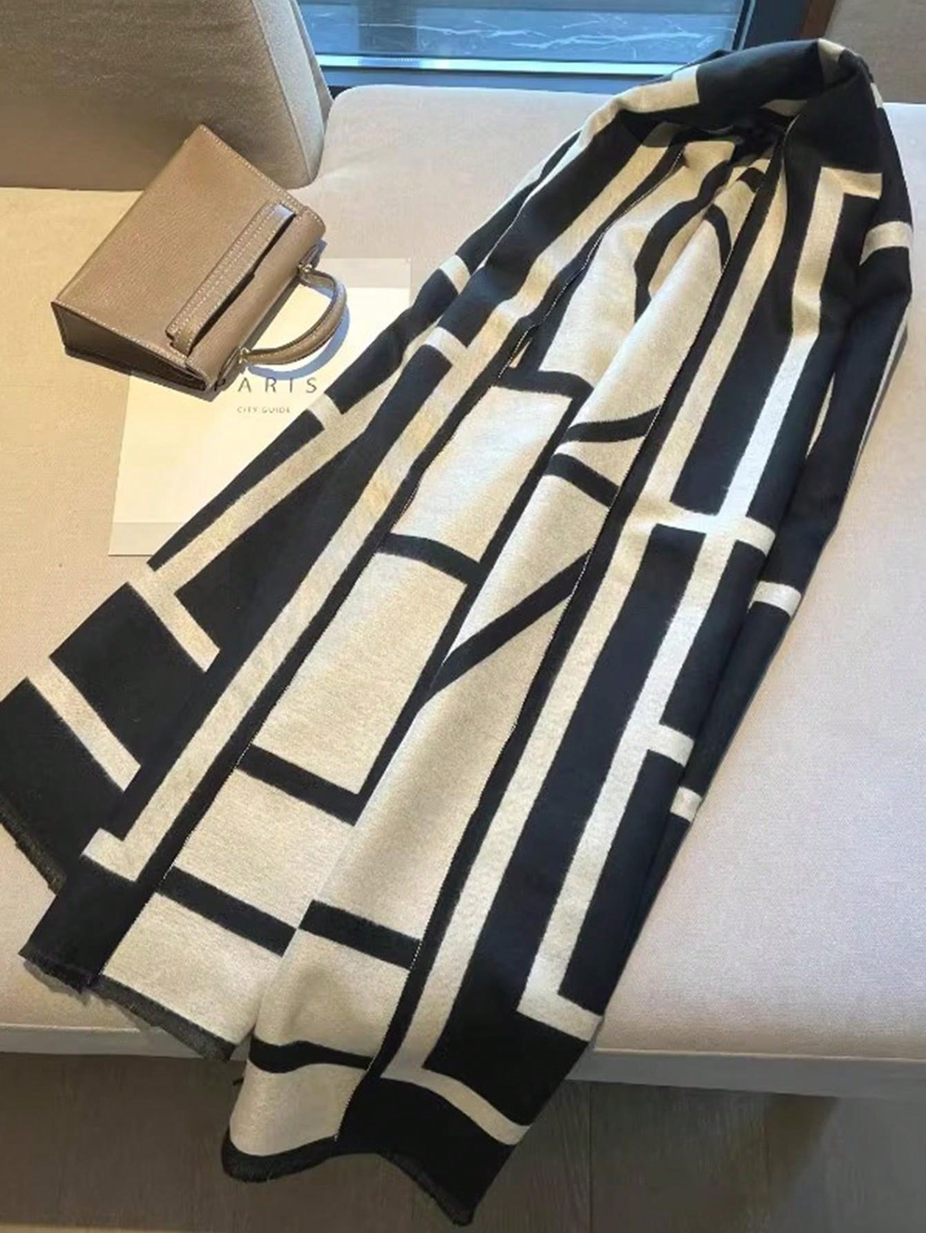 Timeless Black and White Plaid Scarf - Warm & Elegant Winter Style