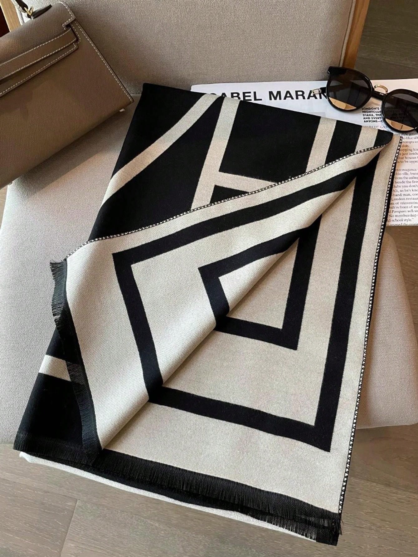 Timeless Black and White Plaid Scarf - Warm & Elegant Winter Style