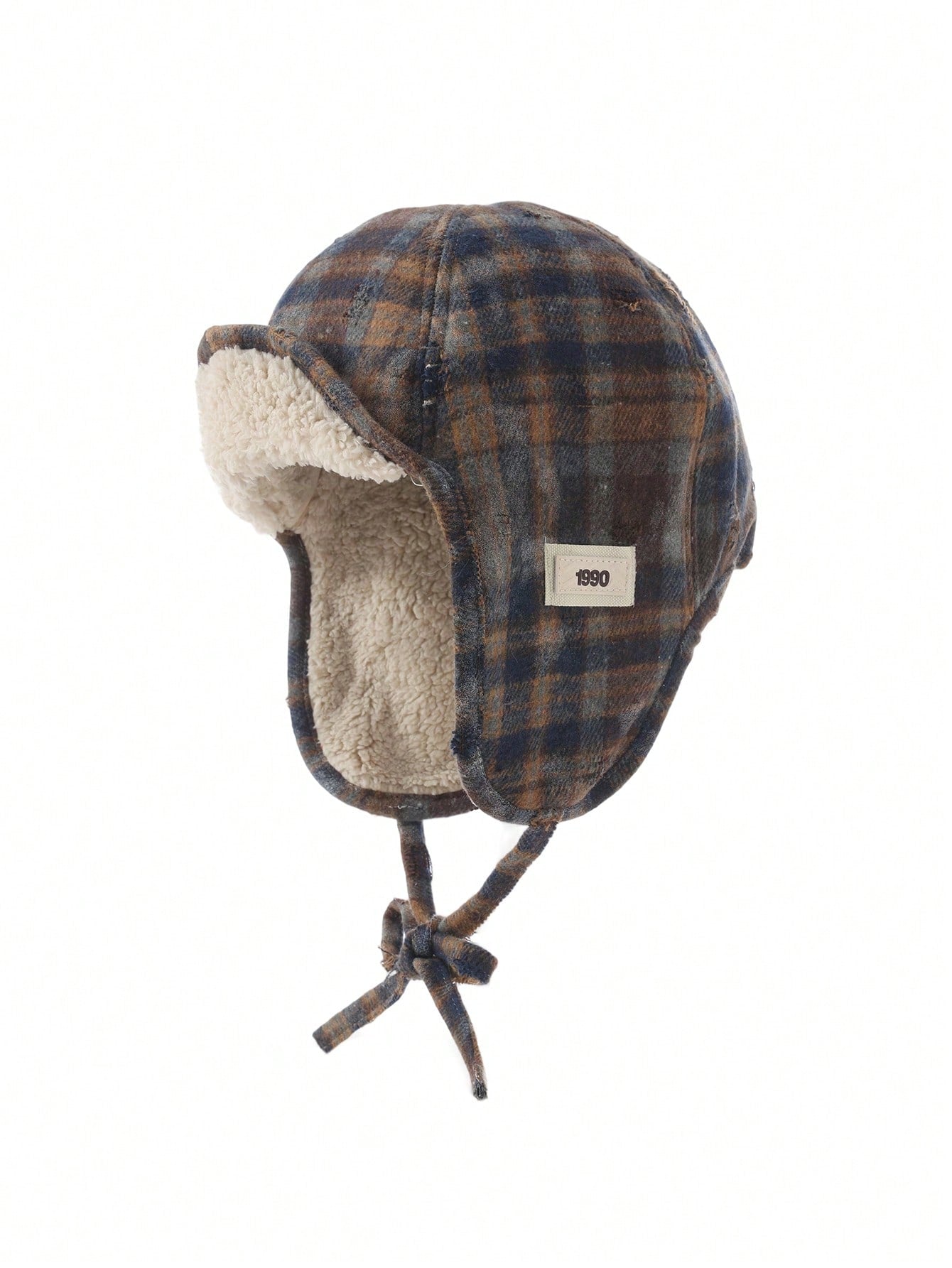 Blue Plaid Trapper Hat