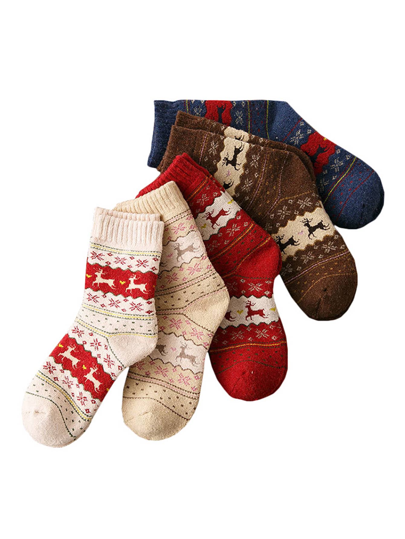 Winter 5-Pair Socks Set – Cozy and Stylish for Cold Weather