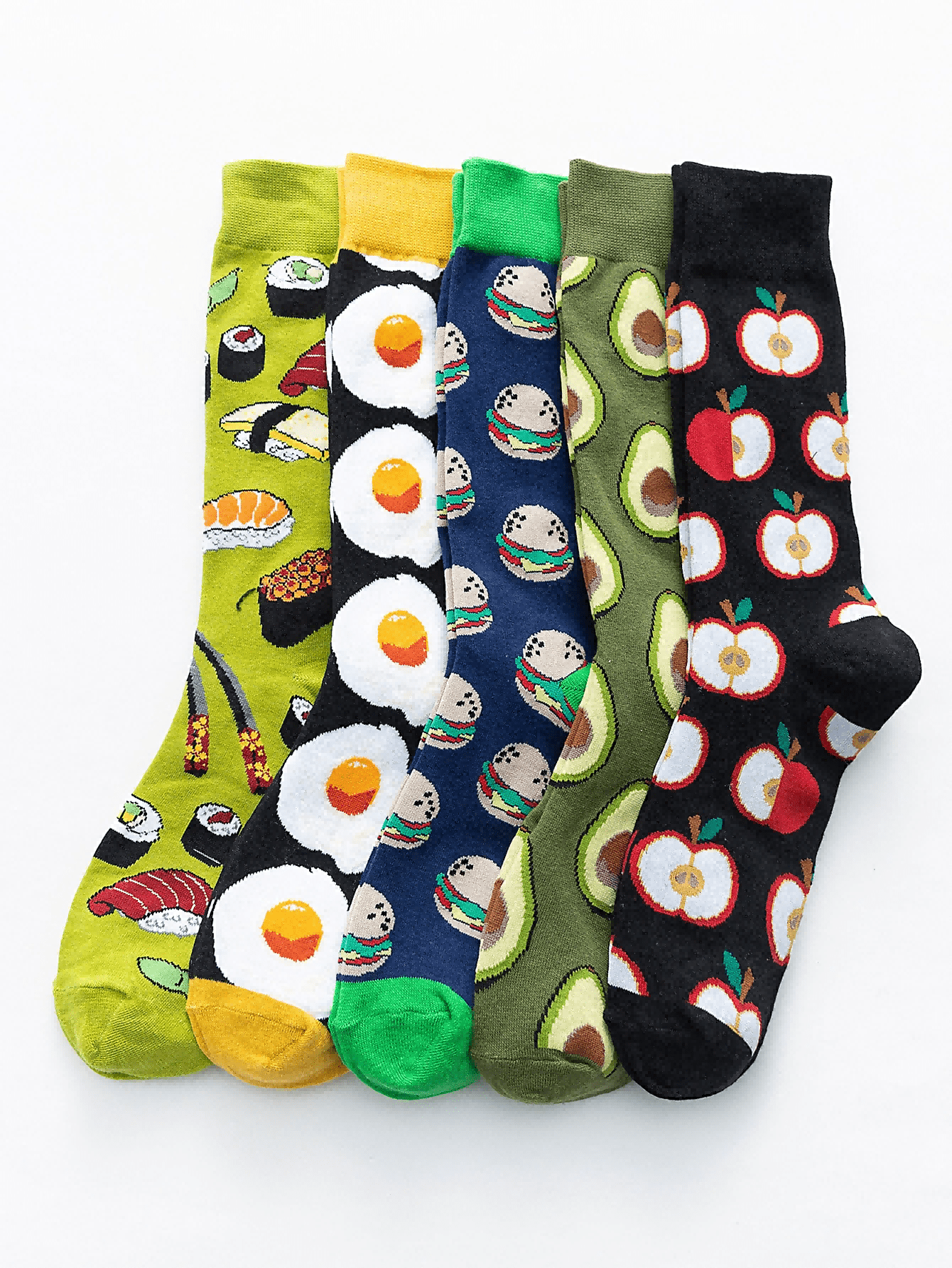 Fun Food-Themed 5-Pair Socks Set – Add Flavor to Your Style