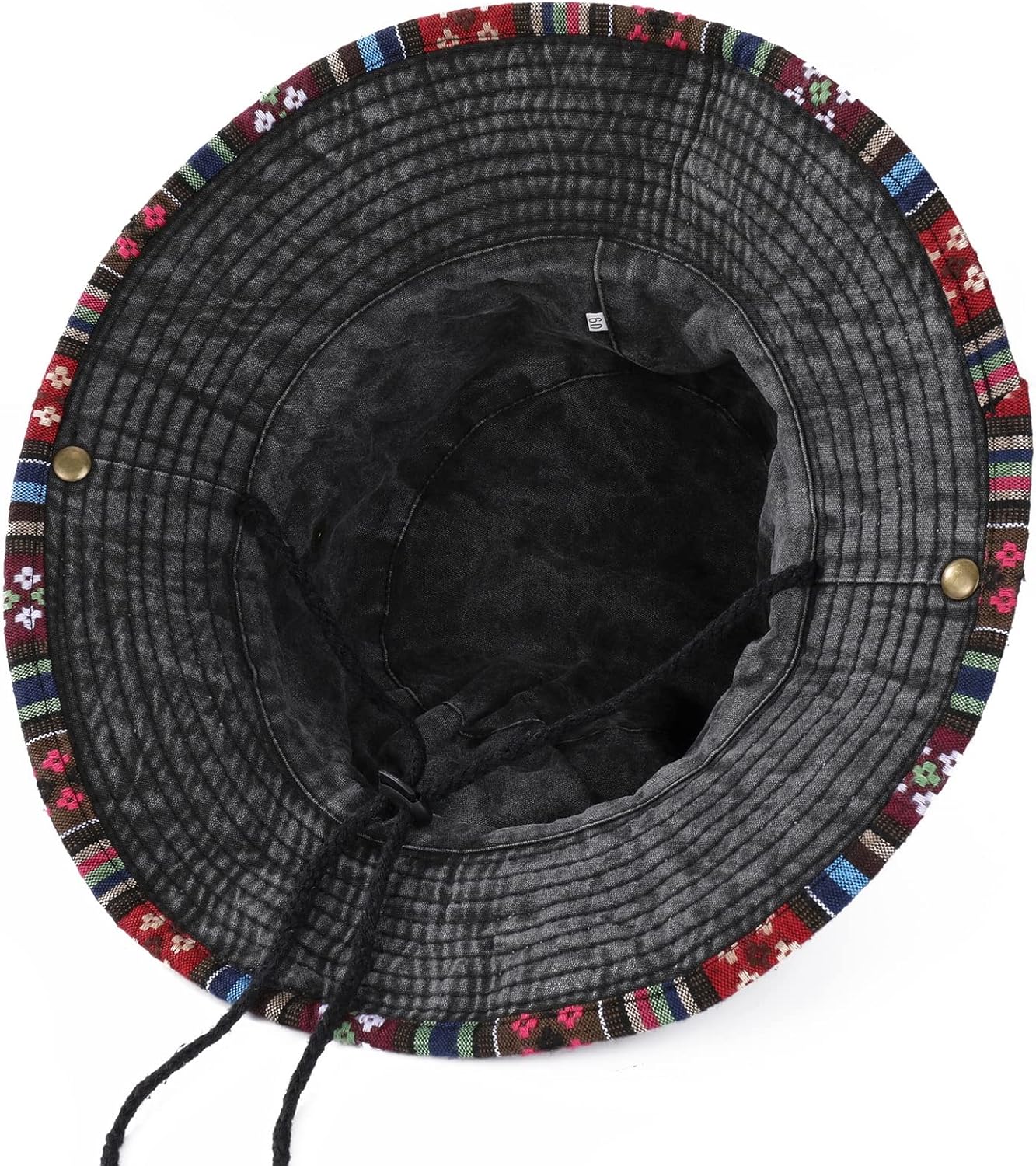 Handmade Vintage Boho Bucket Hat – Unisex Retro Style With Adjustable Strap