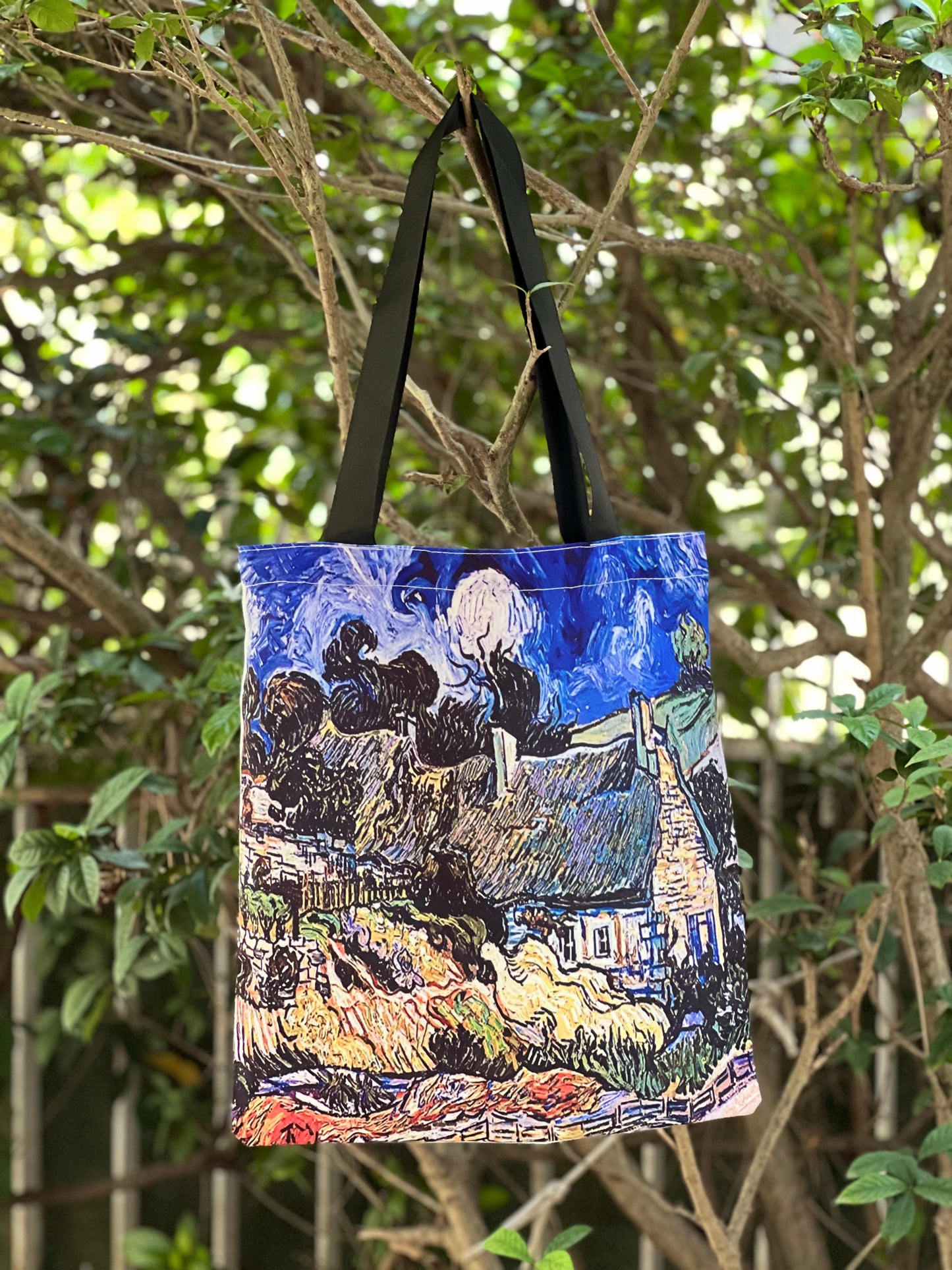 Van Gogh Thatched Cottages Tote Bag – Rustic Landscape Canvas Bag