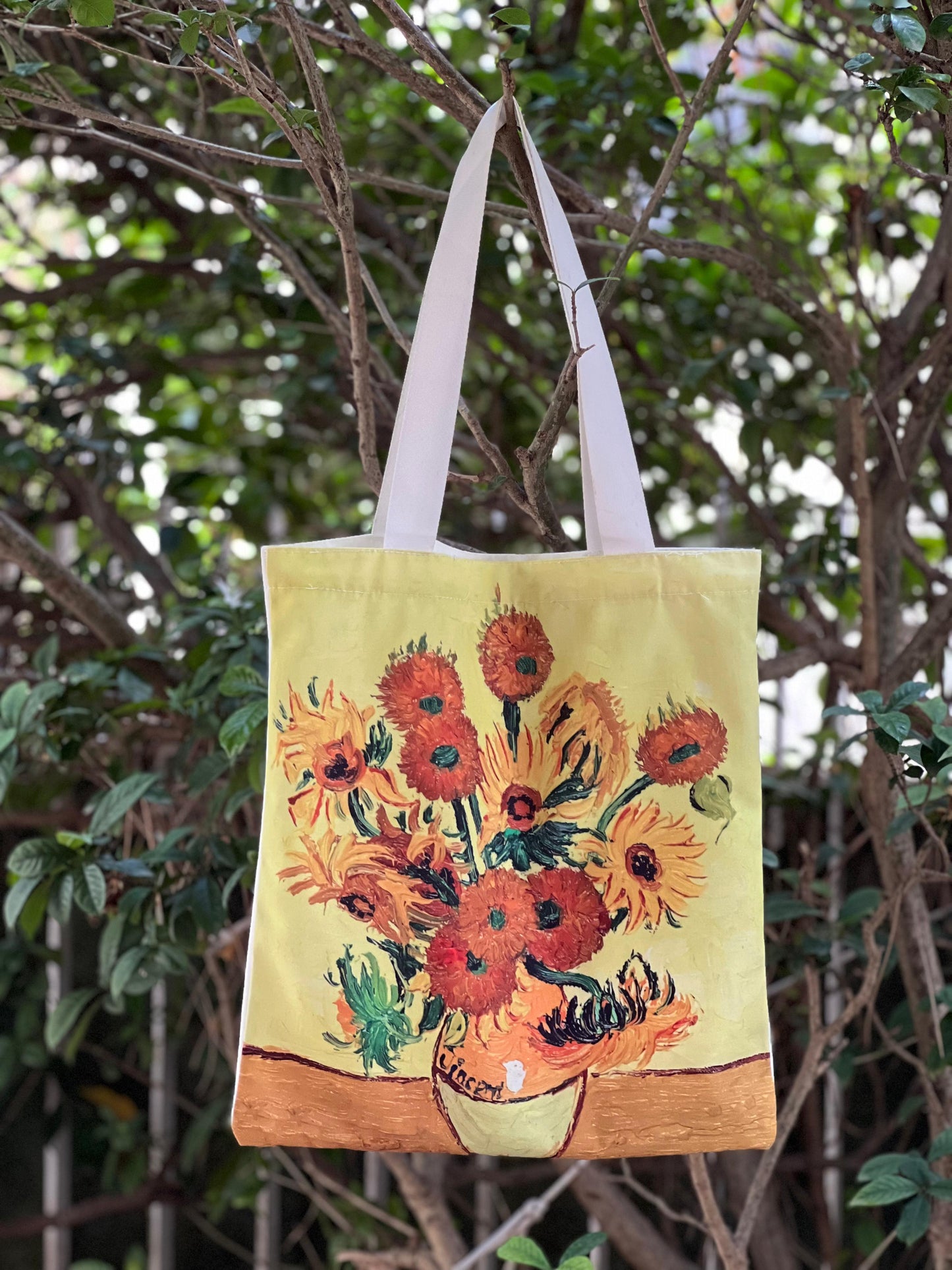 Van Gogh Sunflowers Tote Bag – Bright Yellow Canvas Bag for Art Lovers