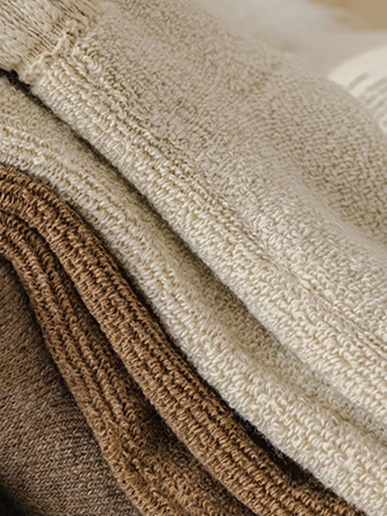 Classic Neutral Ribbed Winter Socks – Soft Thermal Knit Socks for Everyday Comfort