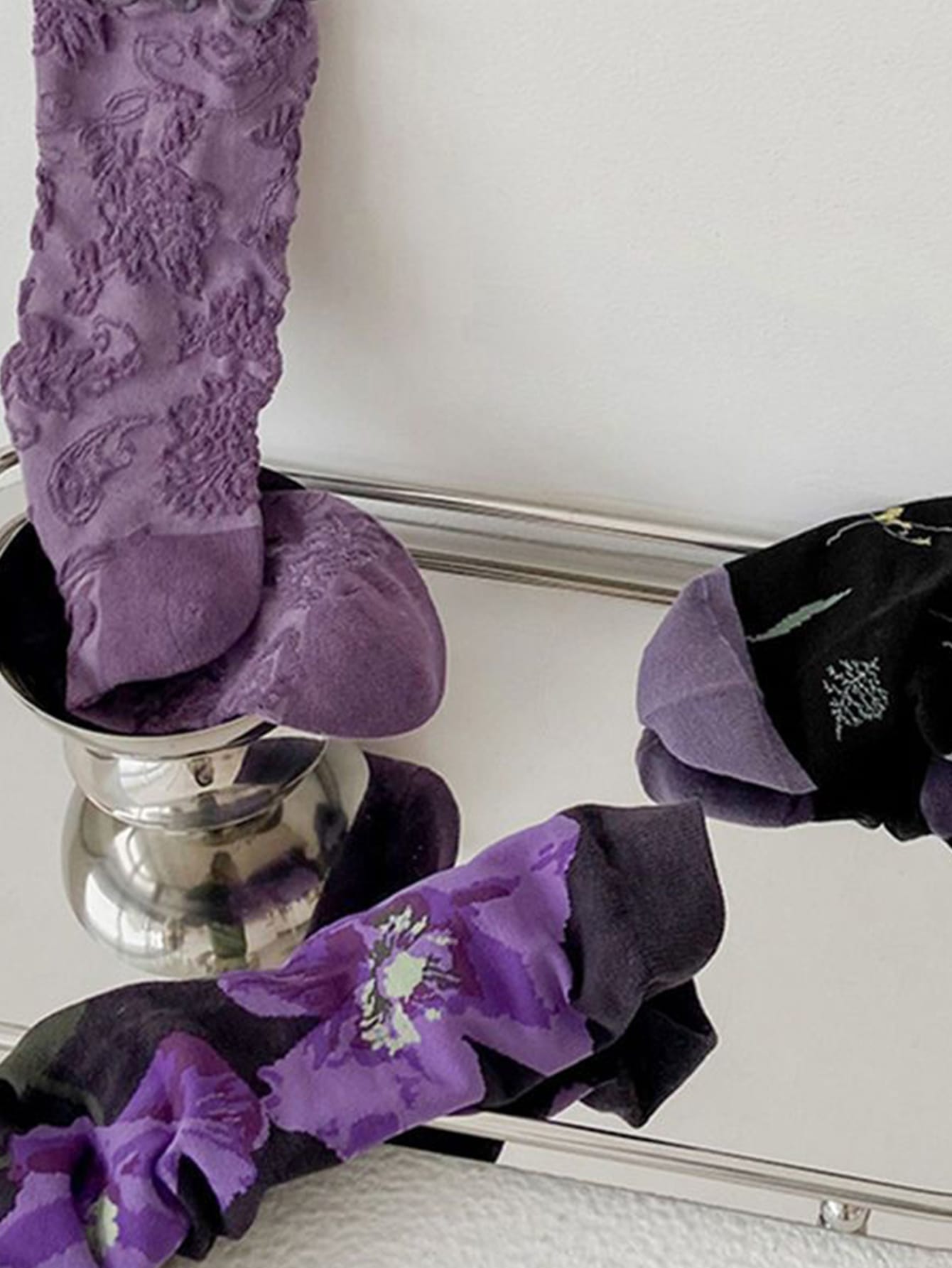 Women's Purple Socks Japanese Korean Style