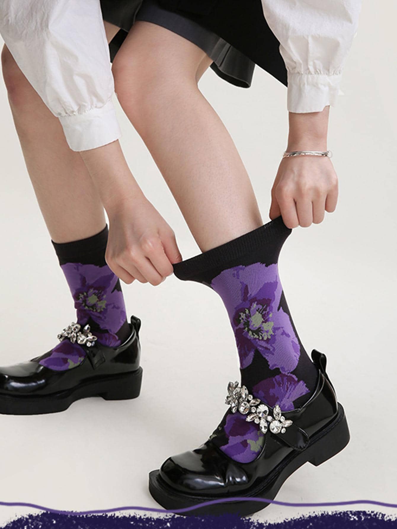 Women's Purple Socks Japanese Korean Style