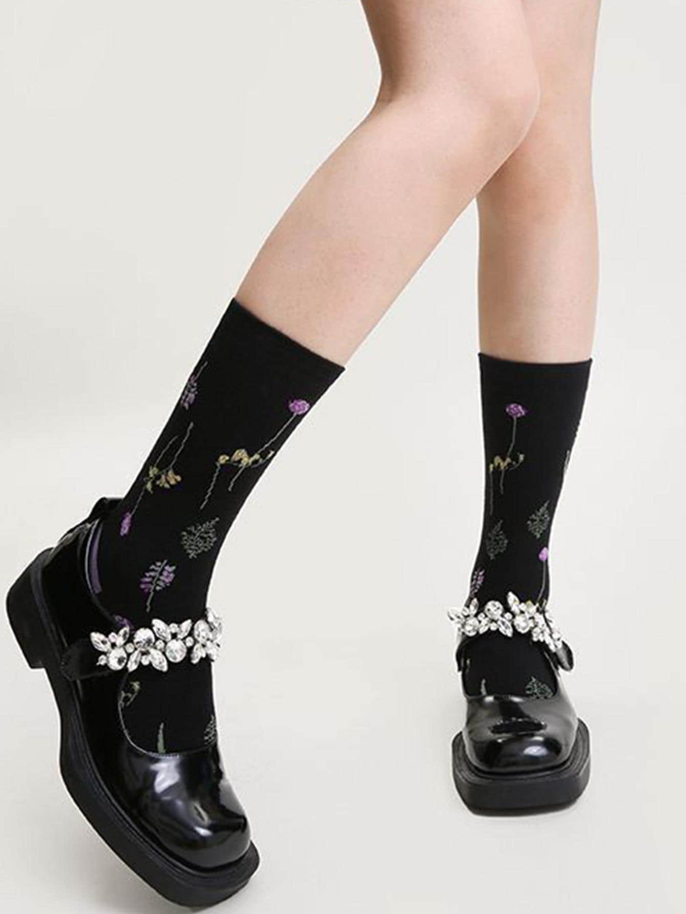 Women's Purple Socks Japanese Korean Style