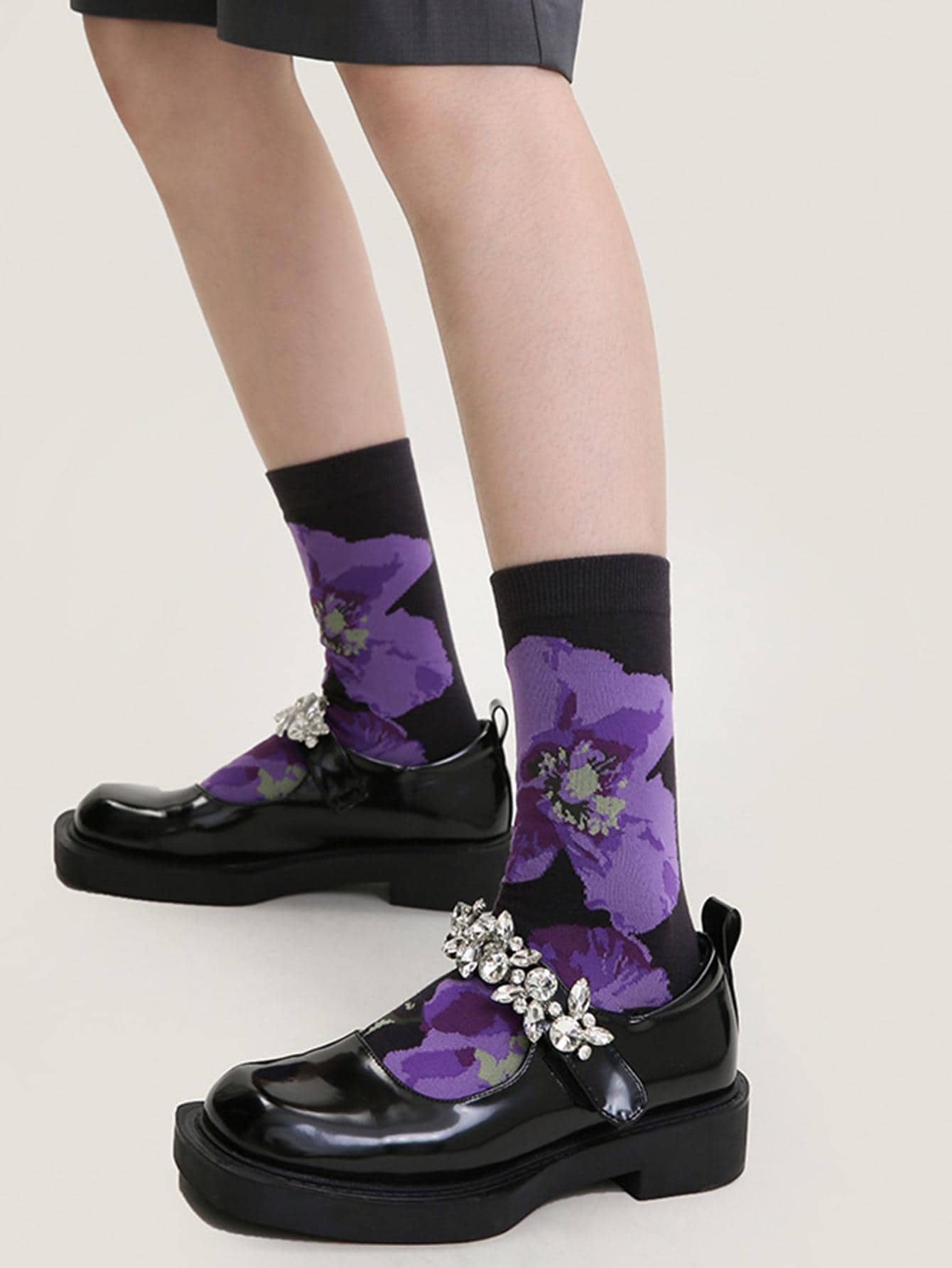 Women's Purple Socks Japanese Korean Style