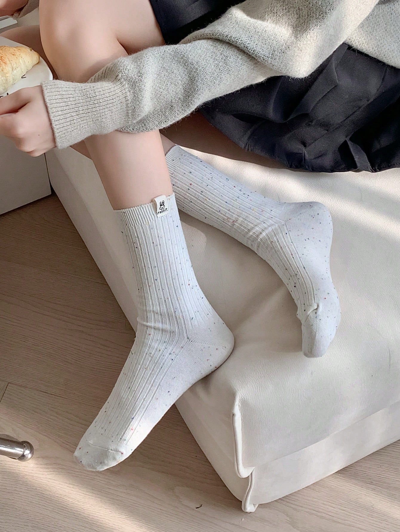 4-Pair Speckled Socks Set – Cozy, Stylish, and Versatile