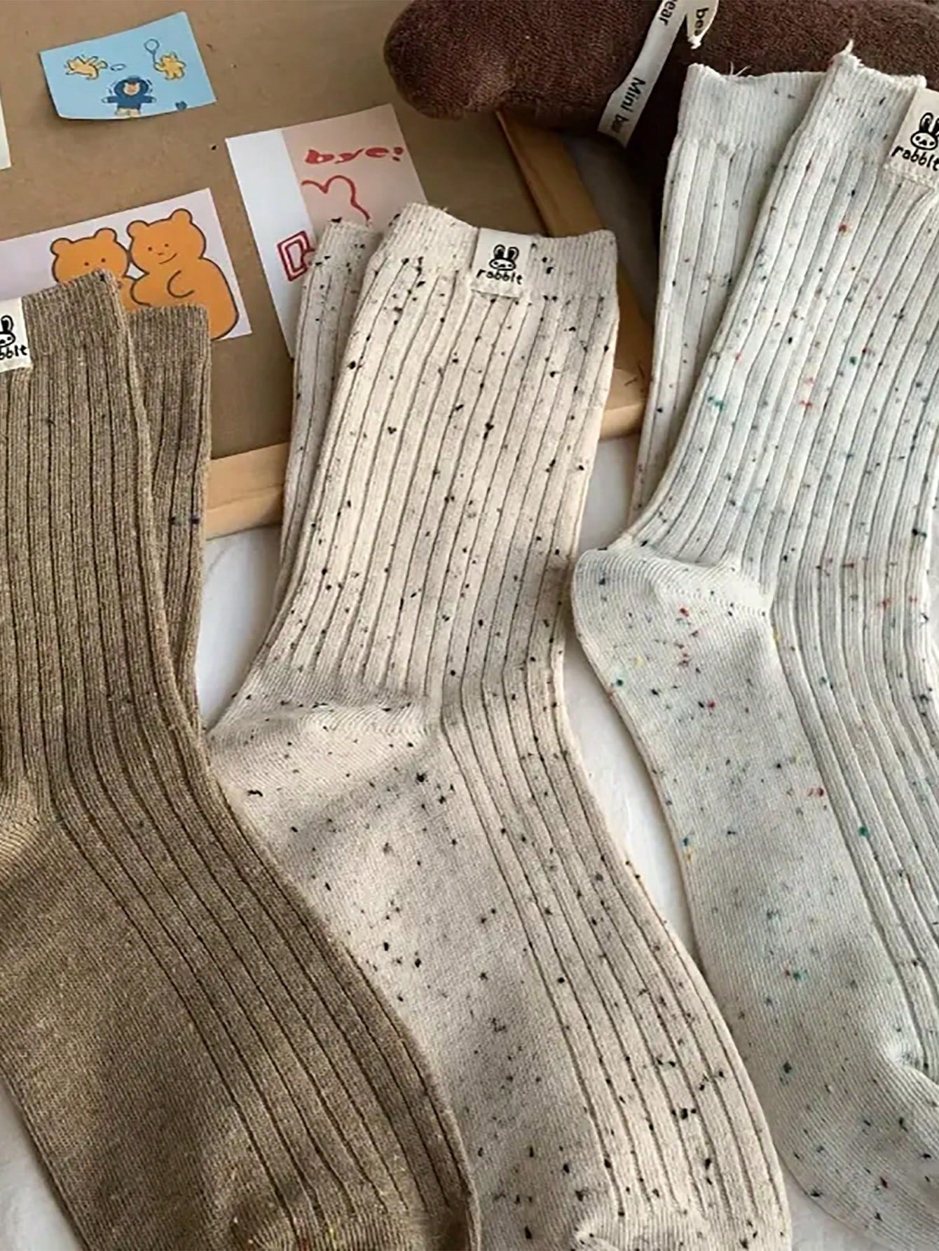 4-Pair Speckled Socks Set – Cozy, Stylish, and Versatile