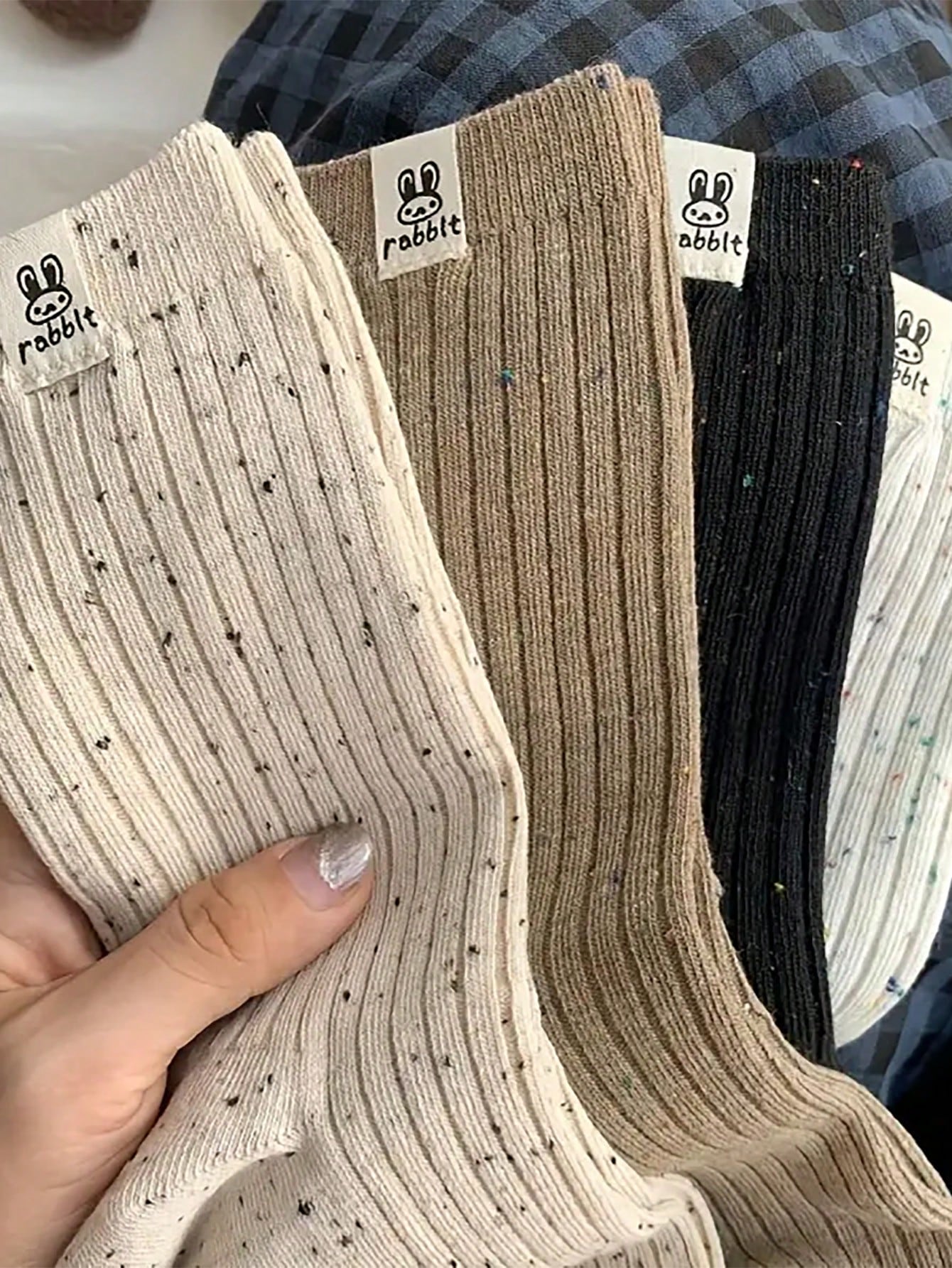 4-Pair Speckled Socks Set – Cozy, Stylish, and Versatile