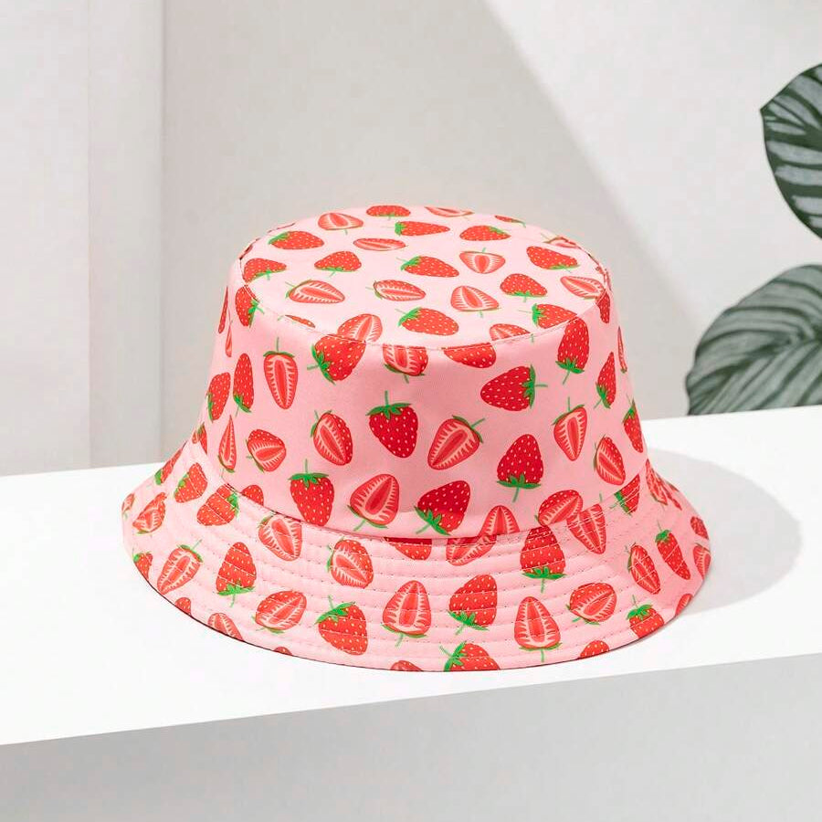 Strawberry Bucket Hat – Cute Pink Summer Style