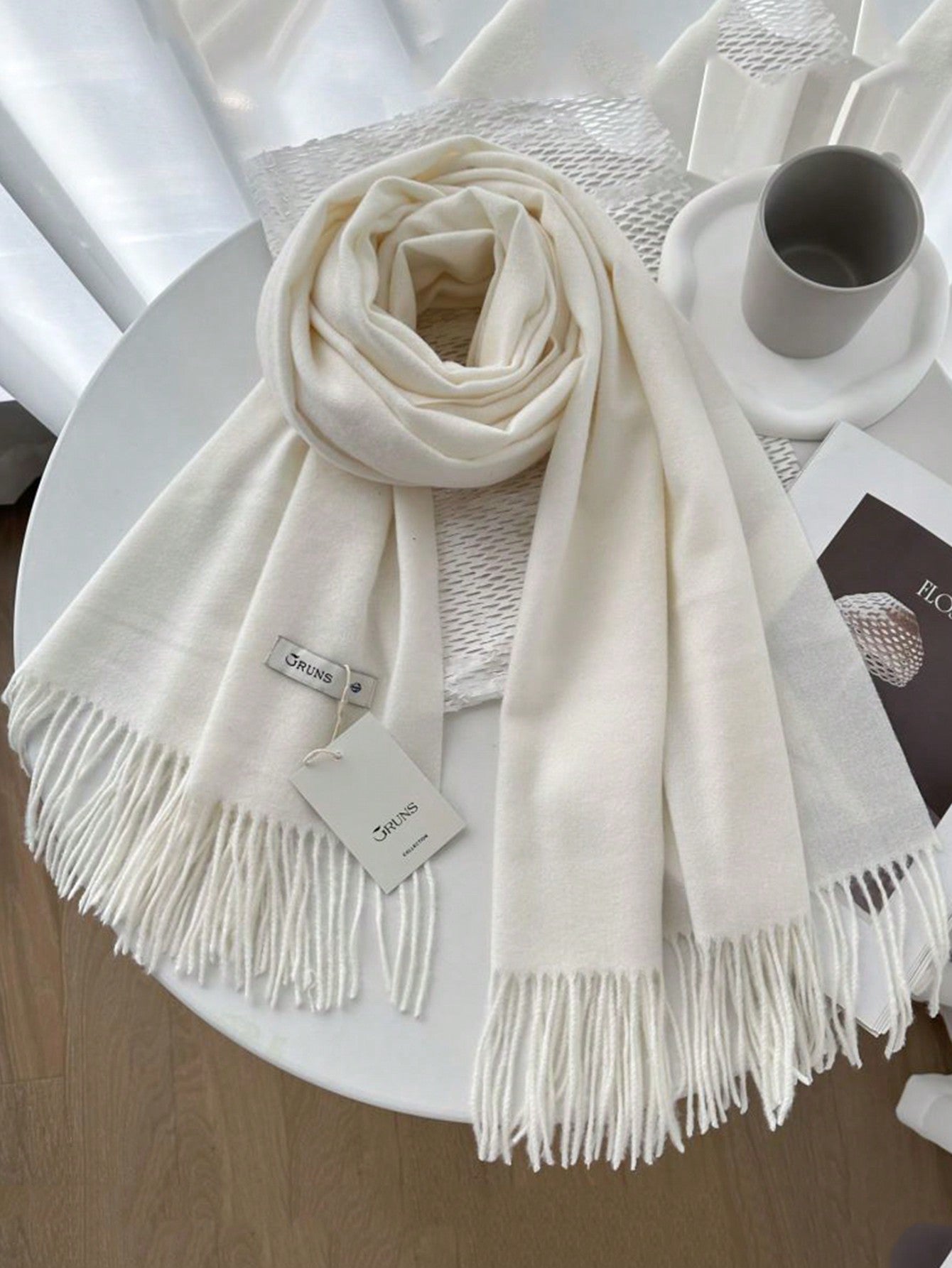 Elegant White Winter Scarf – Soft, Cozy, and Stylish