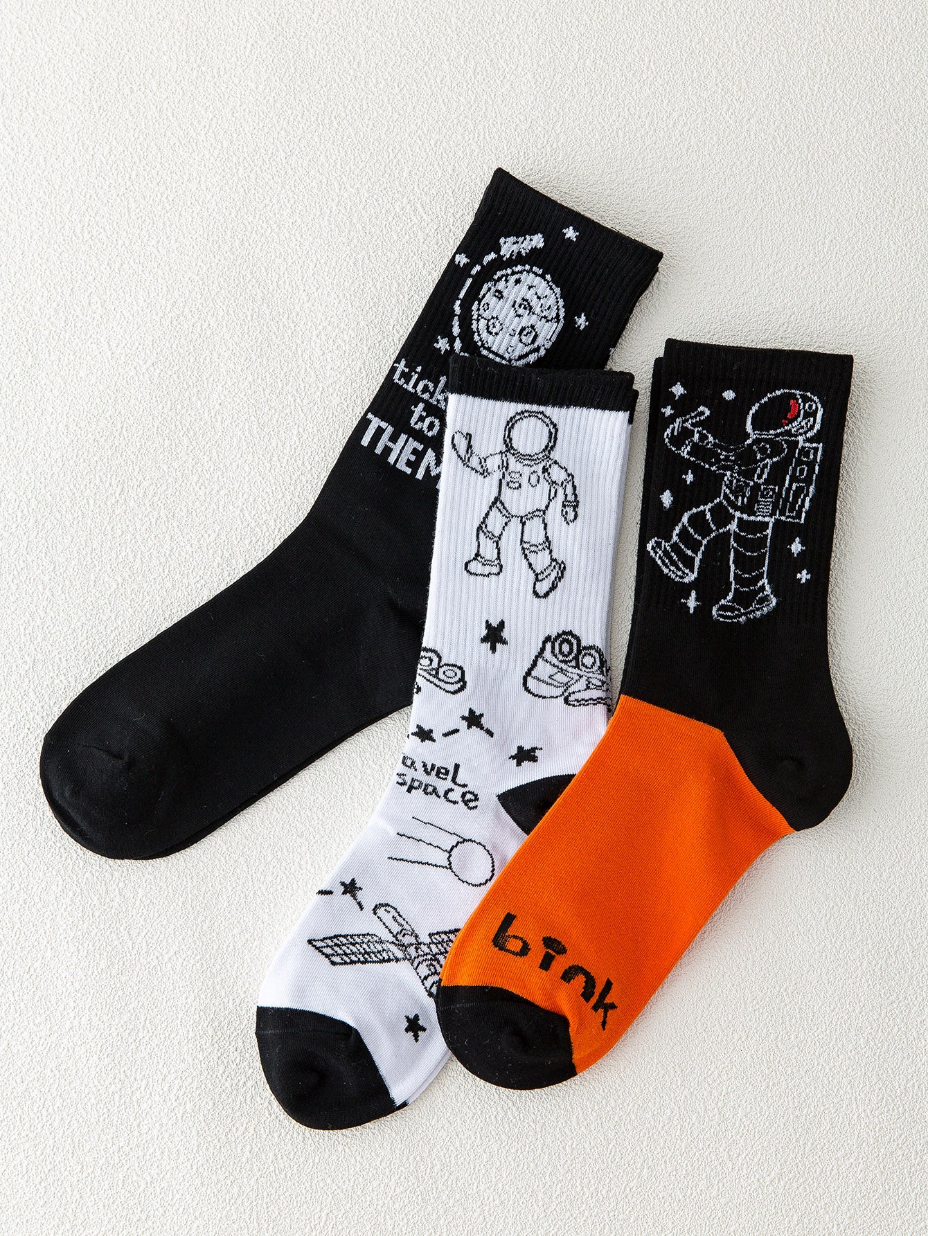 3pairs Astronaut Pattern Socks