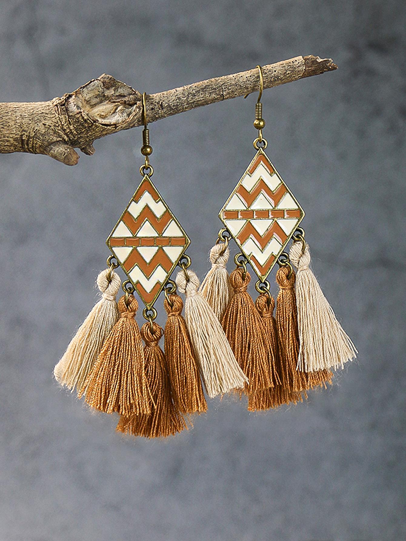 3pcs set Bohemian Style Multicolor Diamond: Necklace and Earring