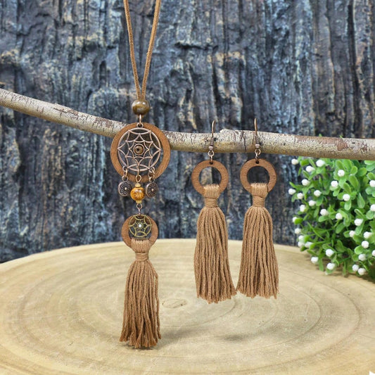 3pcs Bohemian Vintage Style Fringe: Necklace and Earring