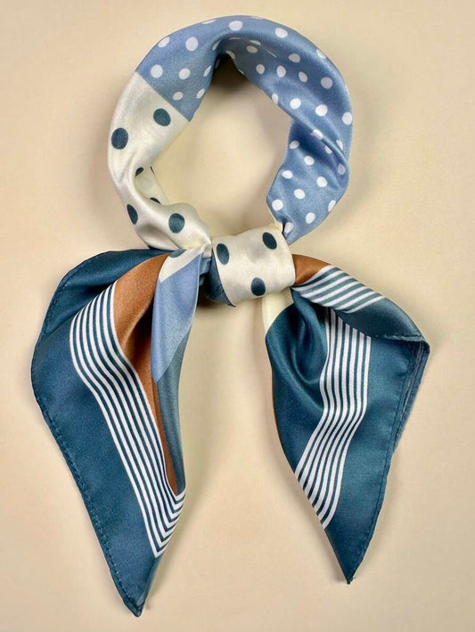 Women Vintage Dots Print Square Head Band