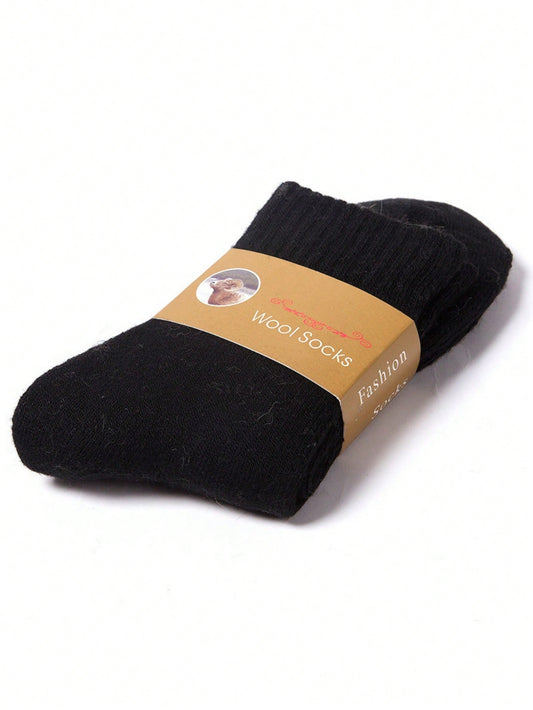 Black Wool Winter Sock