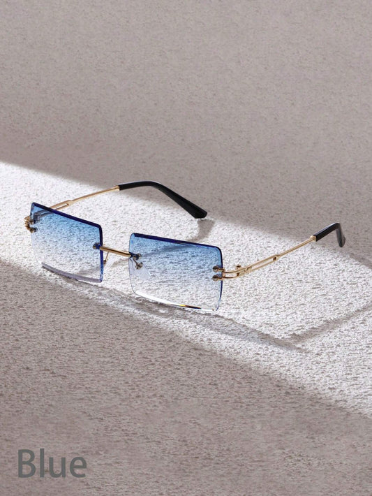 Men's Luxurious Rimless Rectangle Sunglasses