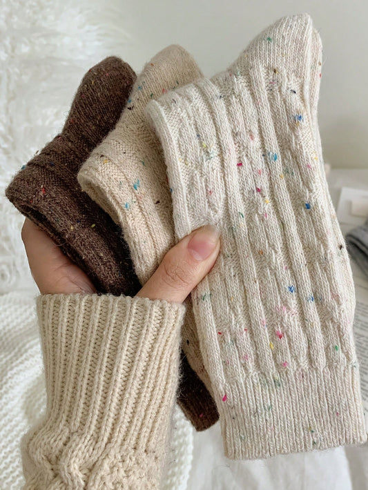 Cozy Knit Speckled Wool Socks - Soft & Warm Winter Essentials