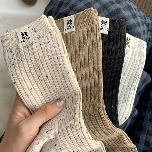 4-Pair Speckled Socks Set – Cozy, Stylish, and Versatile