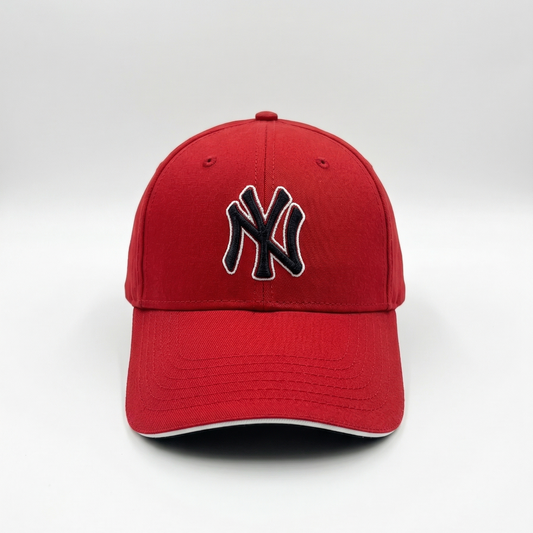 Vibrant Crimson NY Yankees "Sandwich Brim" Adjustable Cap