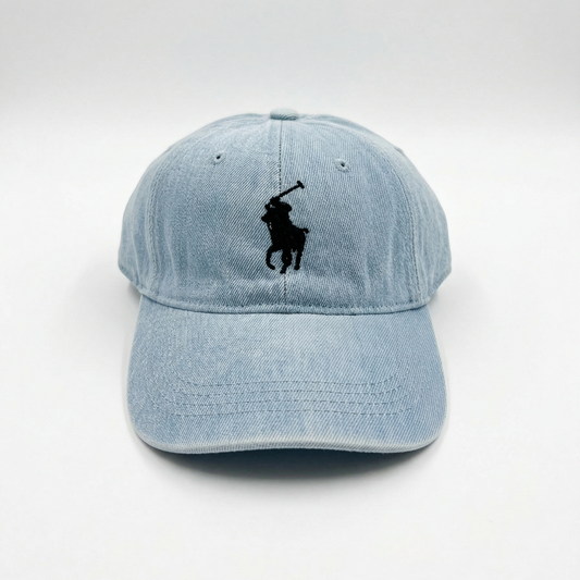 Vintage Washed Denim Polo Pony "Dad" Hat