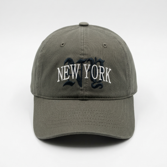 Olive Drab "New York" Layered Embroidery Dad Hat