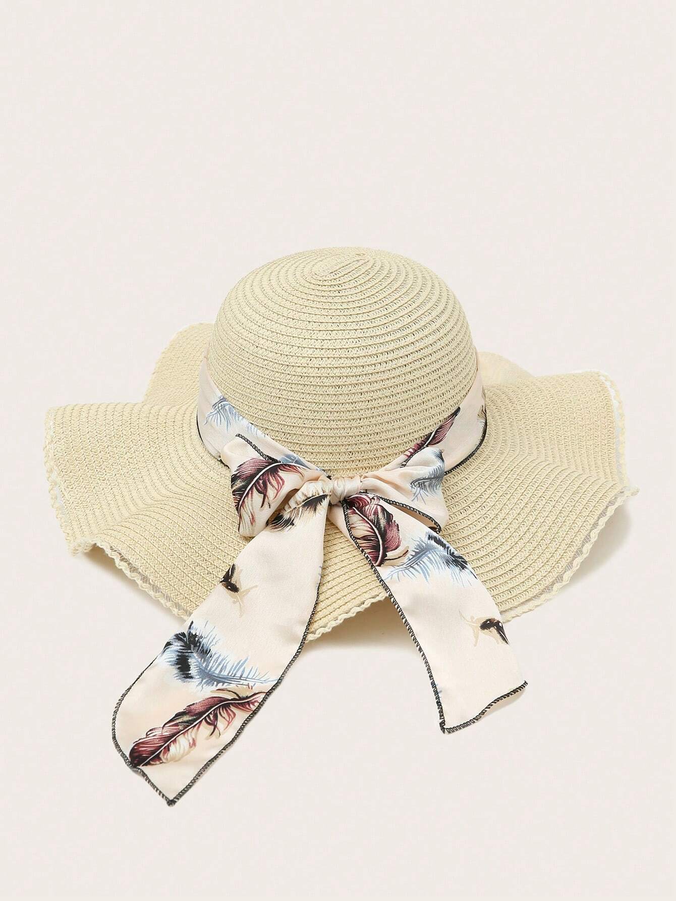 Women Beach Hat With Fashion Chain Belt