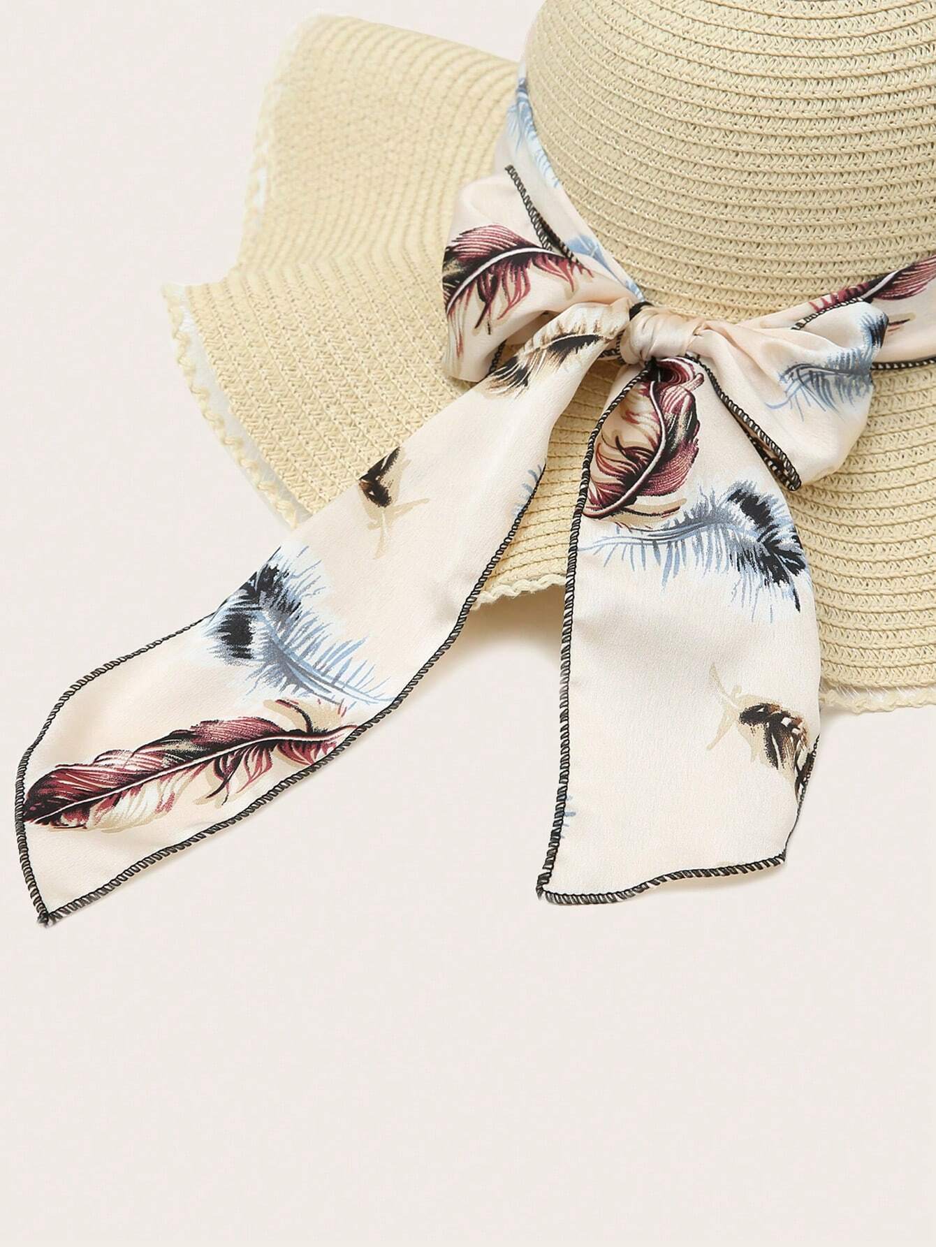 Women Beach Hat With Fashion Chain Belt