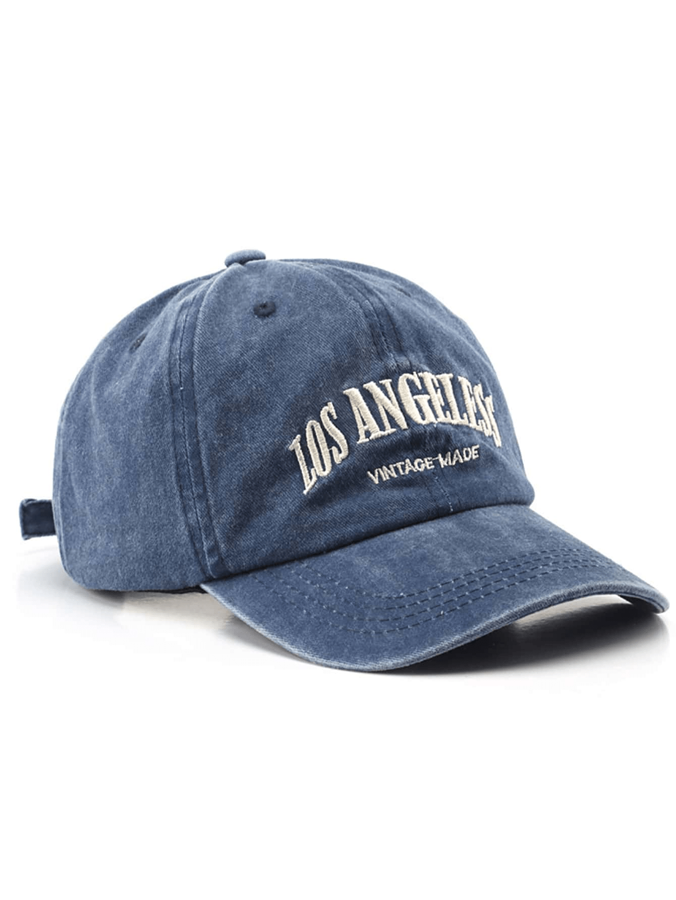 Vintage Los Angeles Embroidered Hat – Adjustable Denim Blue Baseball Cap