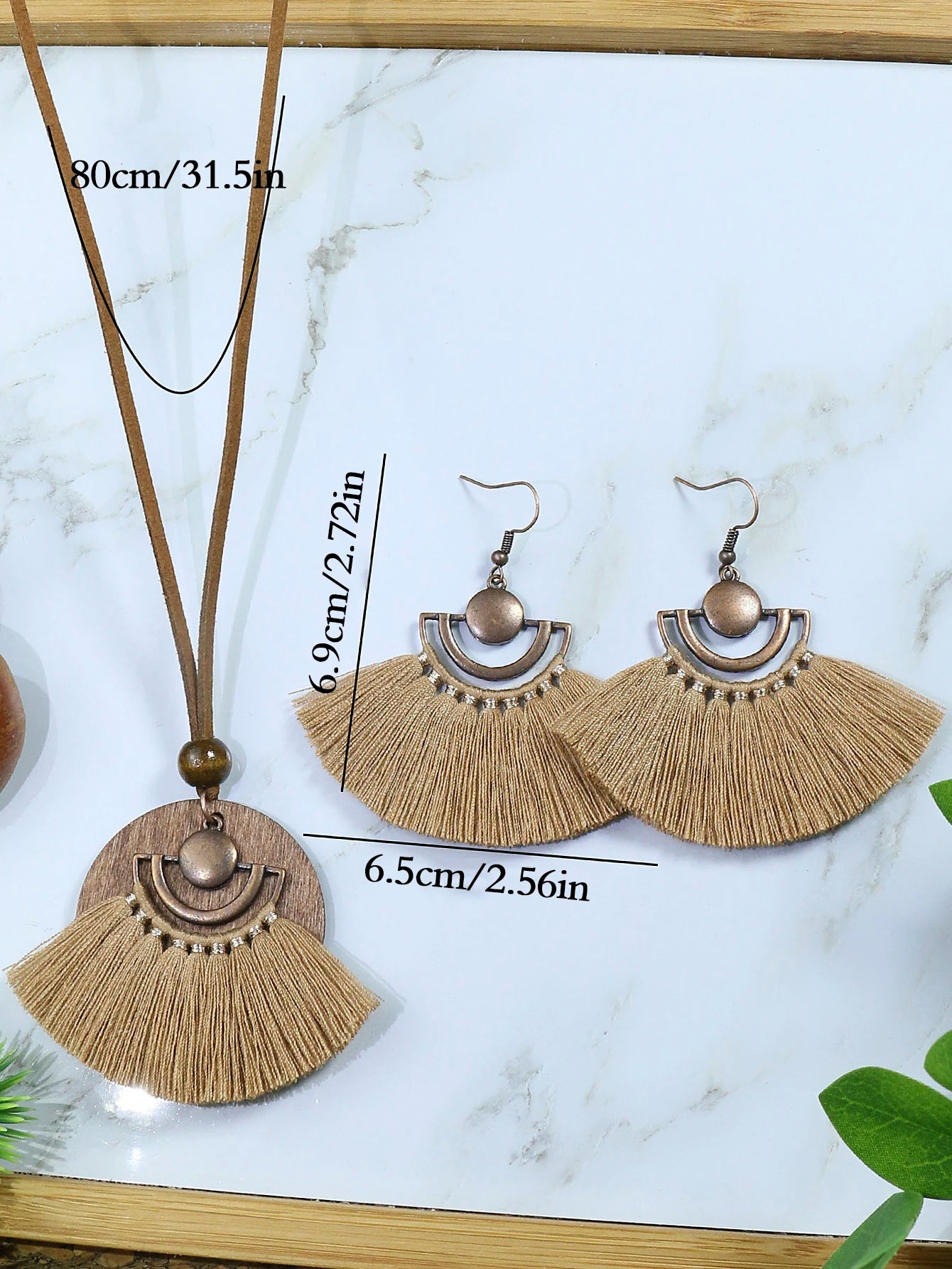 3pcs Bohemian Vintage Style: Necklace and Earring