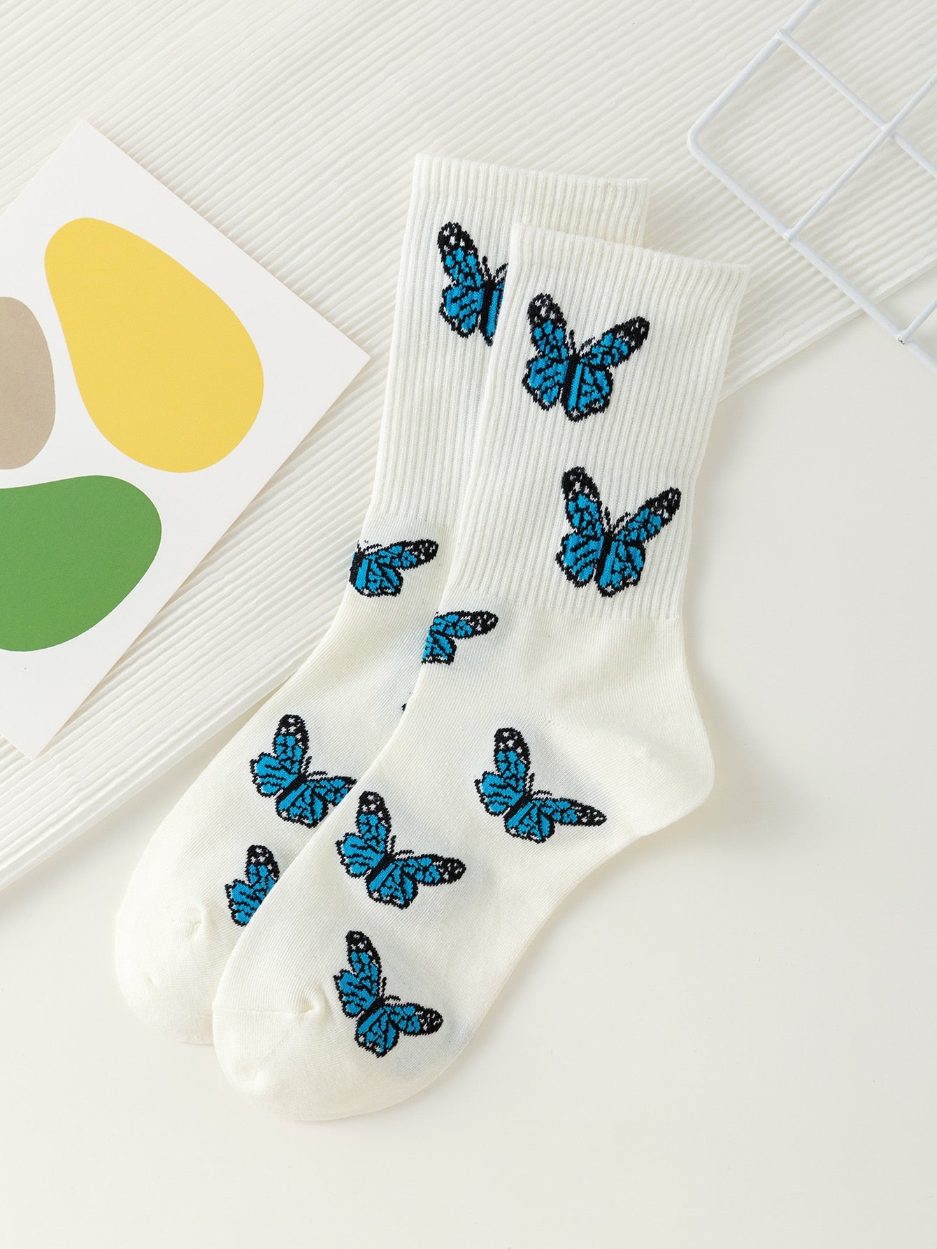 Butterfly Pattern Socks - Stylish & Comfortable