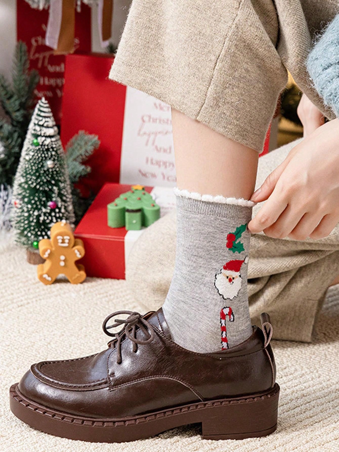 Festive Christmas Socks Set – 5 Pairs with Santa & Holiday Designs