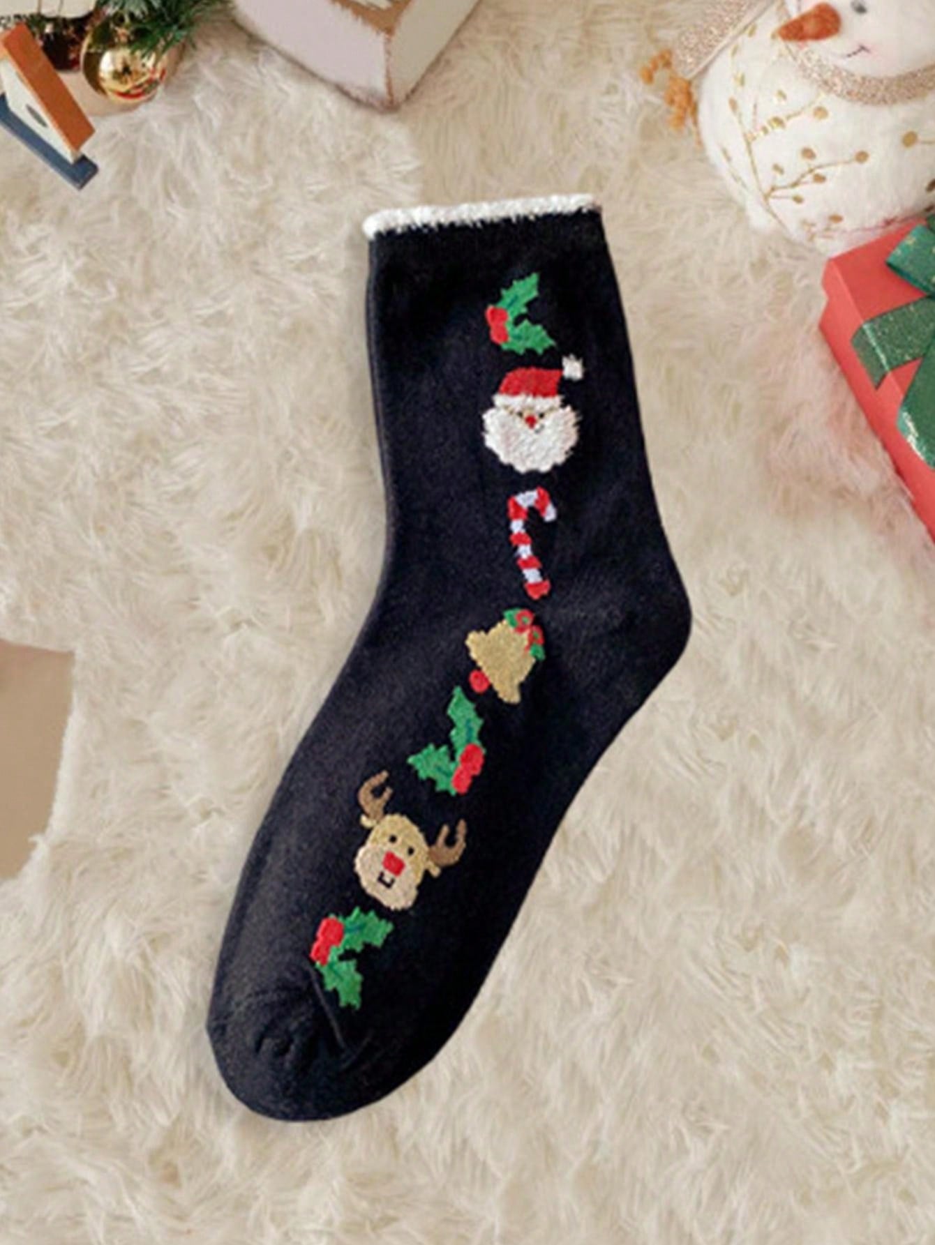 Festive Christmas Socks Set – 5 Pairs with Santa & Holiday Designs