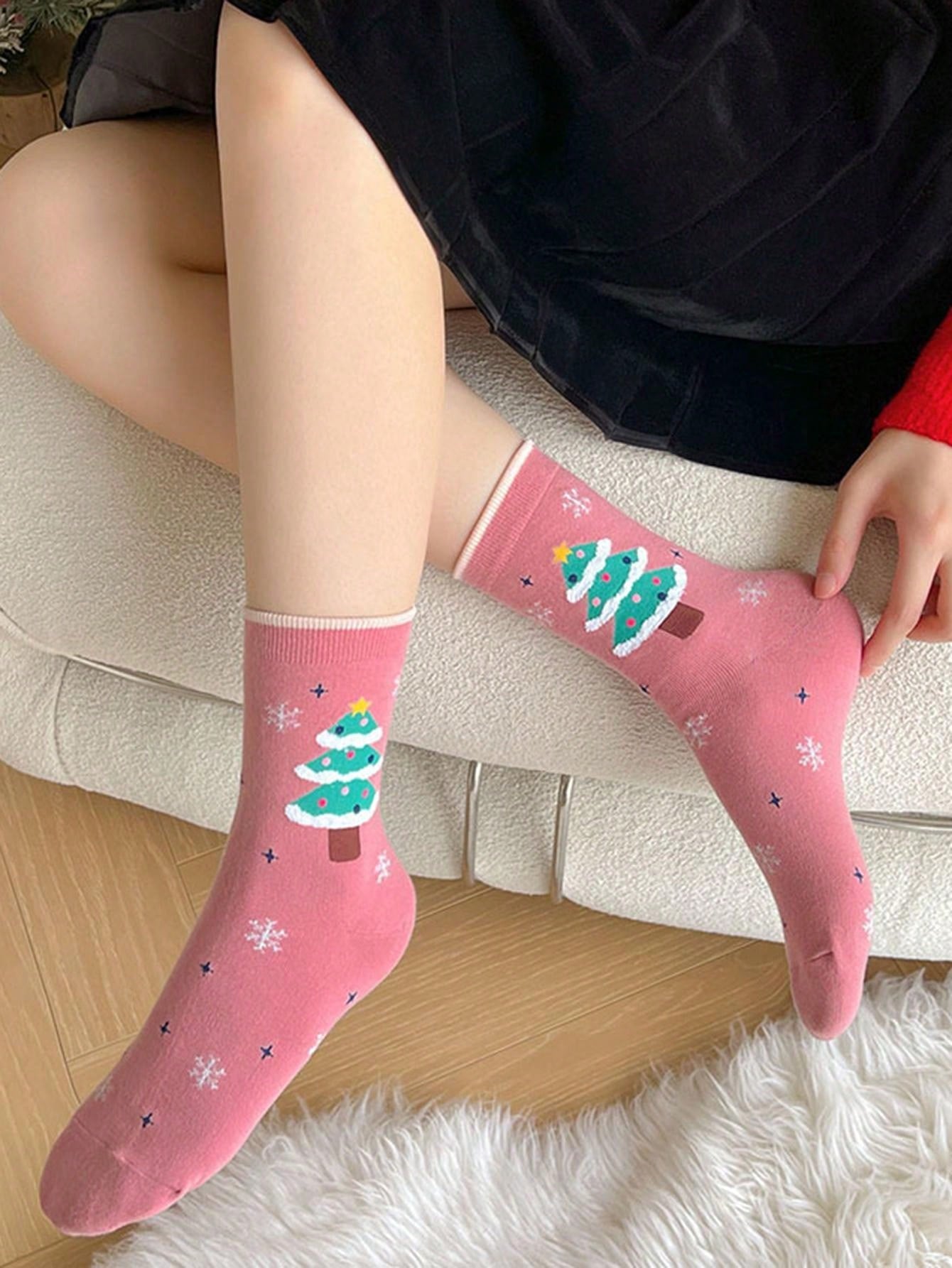 Festive Christmas Socks Set - Santa, Snowman, Tree, and Gingerbread Man Designs