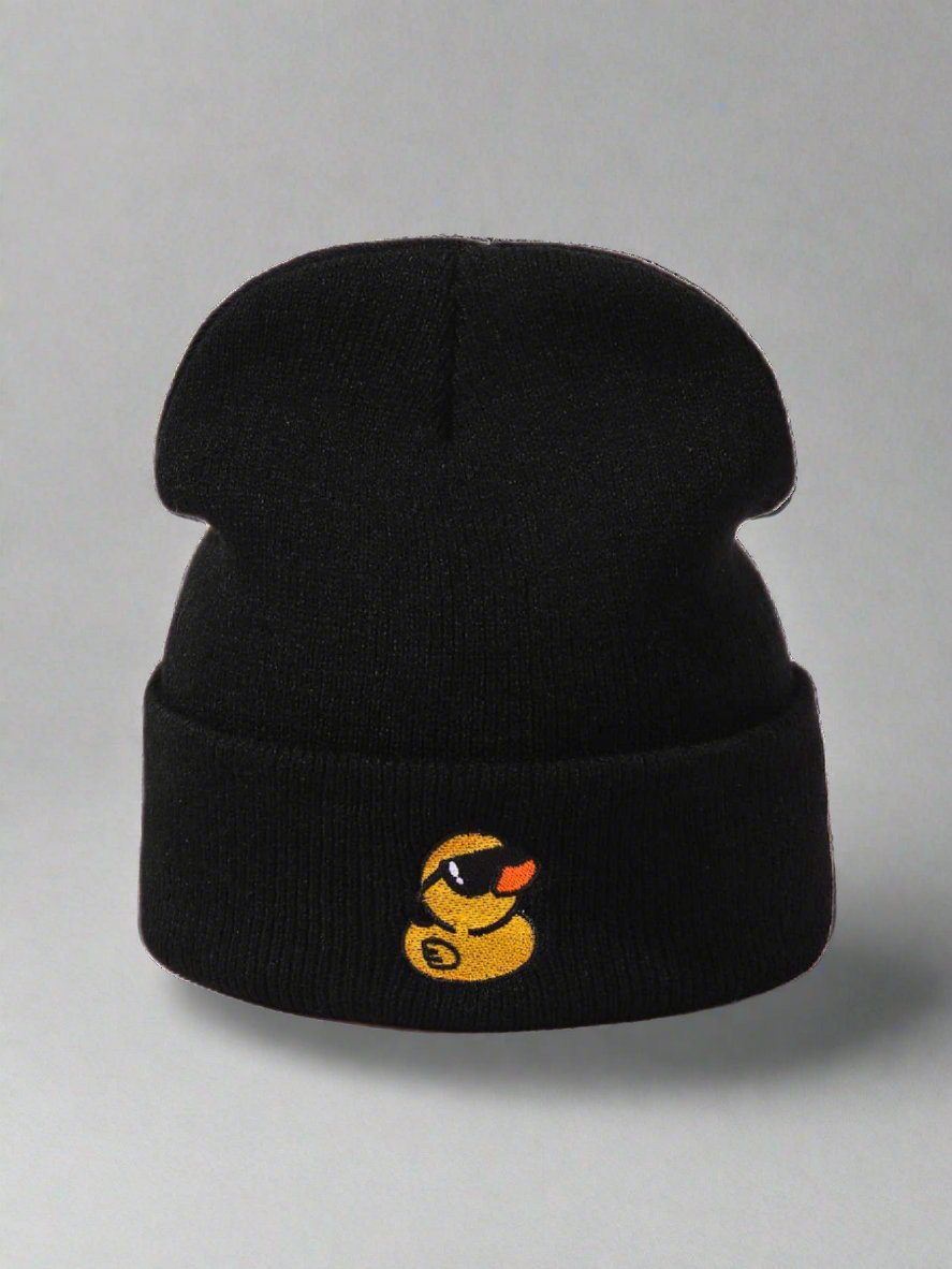 Black Duck Embroidered Beanie – Fun and Stylish