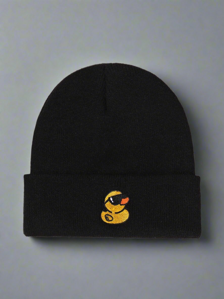 Black Duck Embroidered Beanie – Fun and Stylish