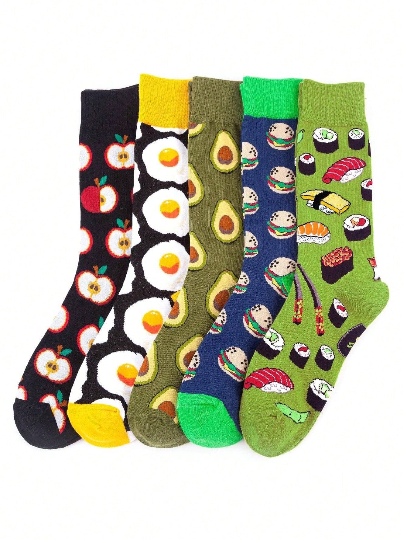Fun Food-Themed 5-Pair Socks Set – Add Flavor to Your Style