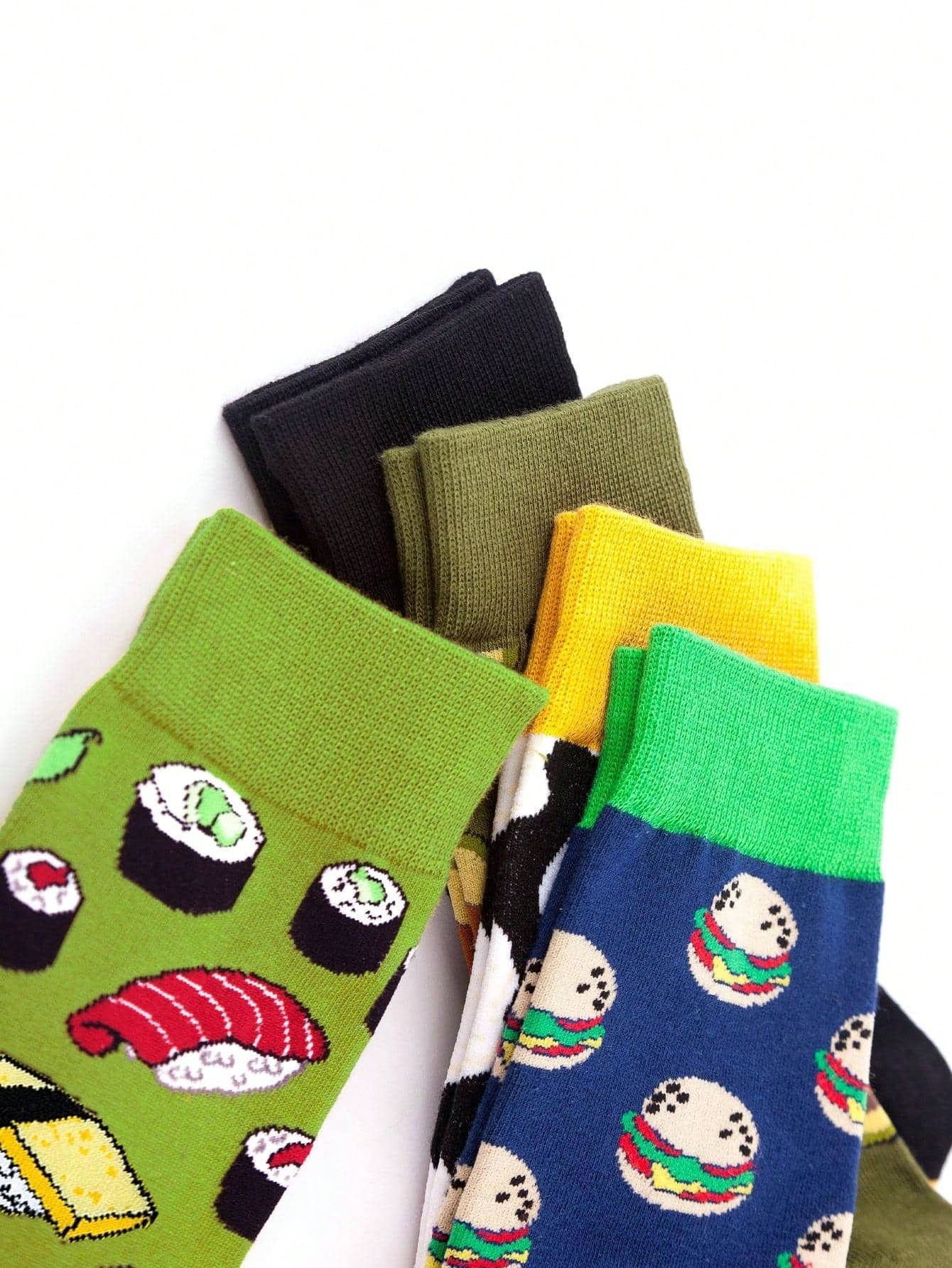 Fun Food-Themed 5-Pair Socks Set – Add Flavor to Your Style