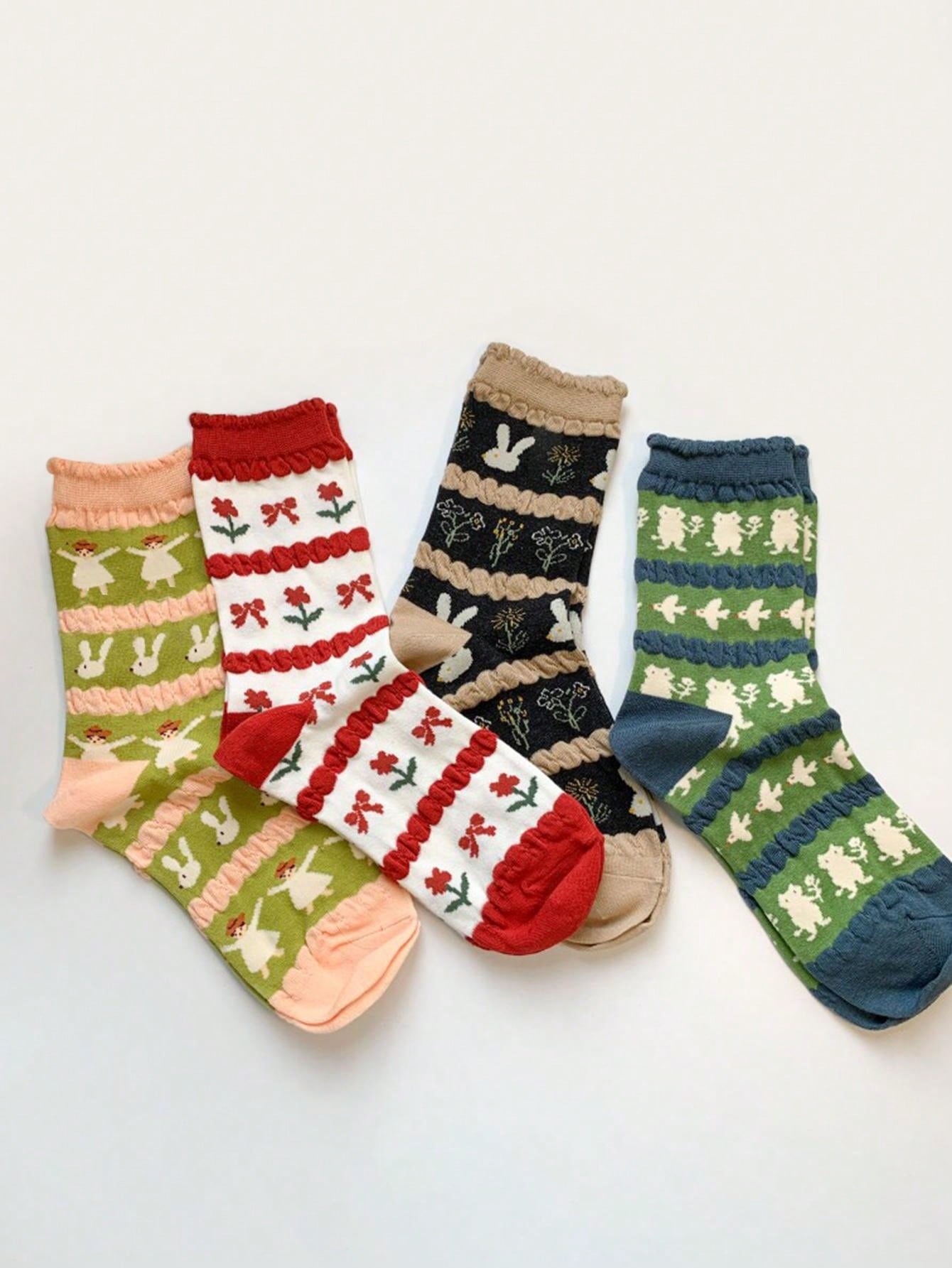 6 Pairs Fun and Cozy Animal-Themed Socks – Perfect for Adding a Playful Touch to Your Wardrobe
